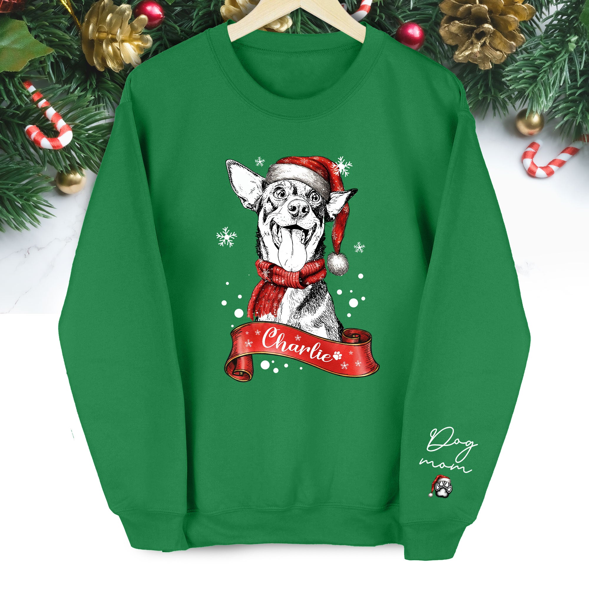 Personalized Dog Mom Sweatshirt, Dog Mom Gift, Christmas Sweatshirts For Women