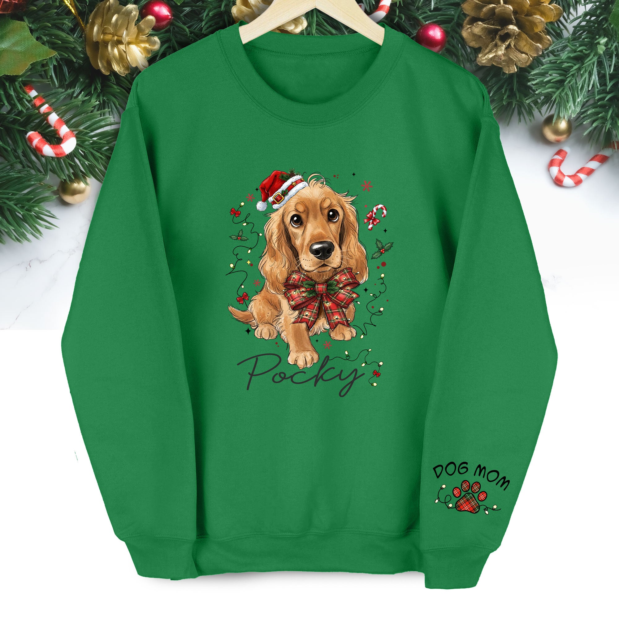 Dog Mom Christmas Sweatshirt – Custom Pet Lover Gift