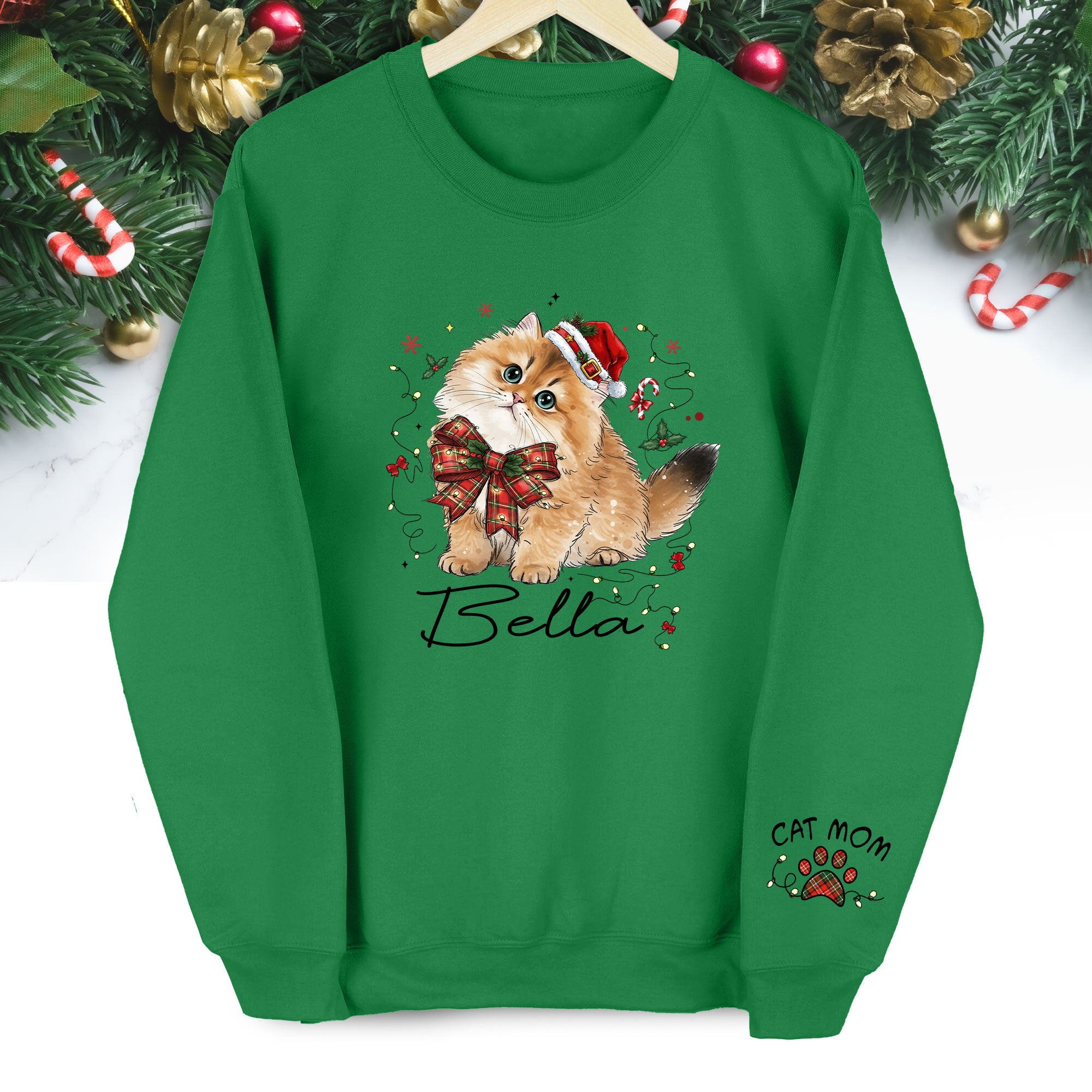 Custom Pet Lover Sweatshirt – Handmade Christmas Gift for Women & Cat Moms