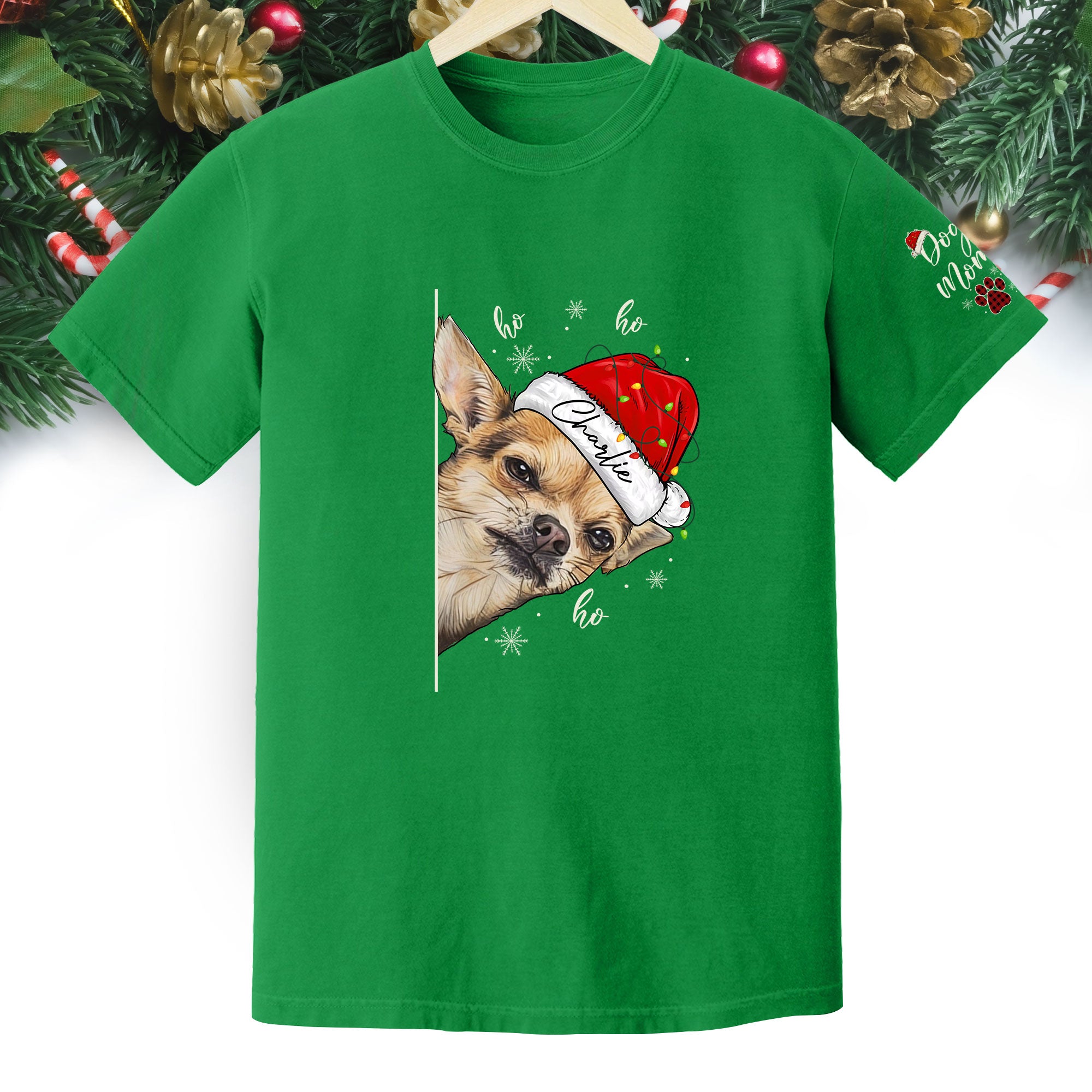 Custom Pet T-Shirt – Personalized Dog Photo Shirt, Christmas Gift for Women Dog Mom