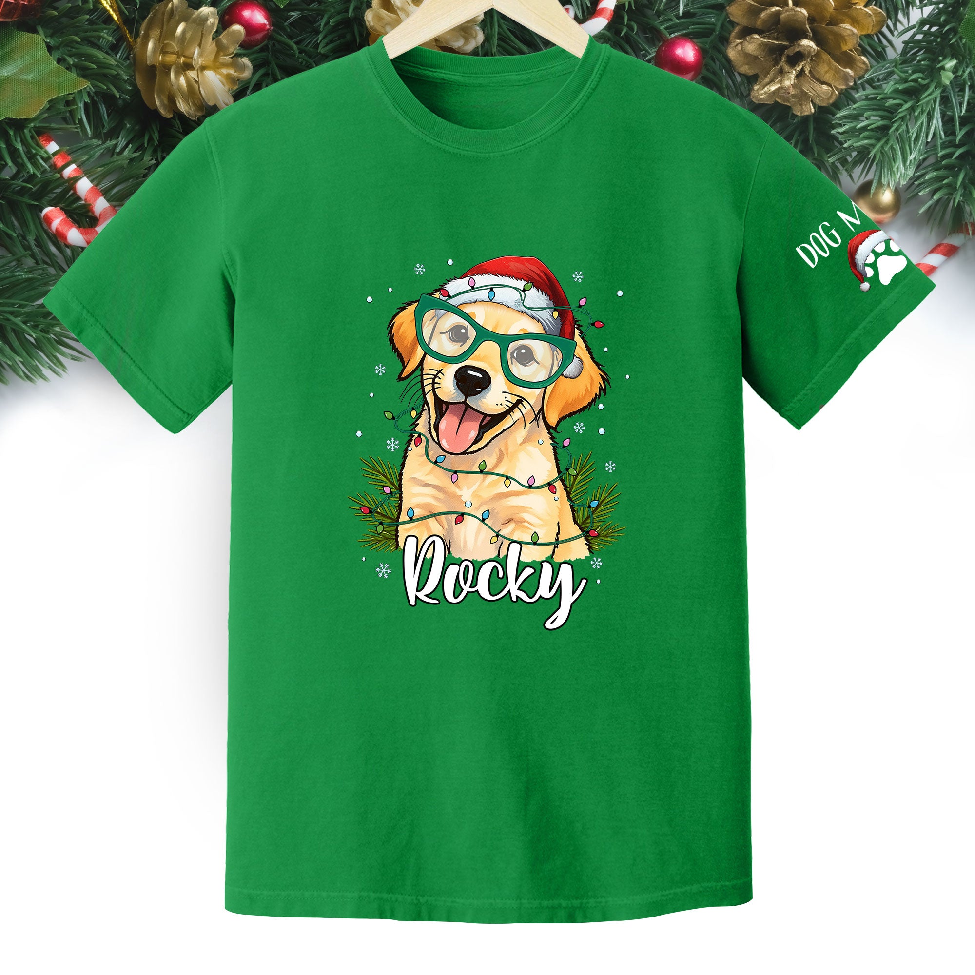 Custom Pet Christmas Shirt – Personalized Dog T-Shirt, Cute Holiday Gift for Pet Lovers