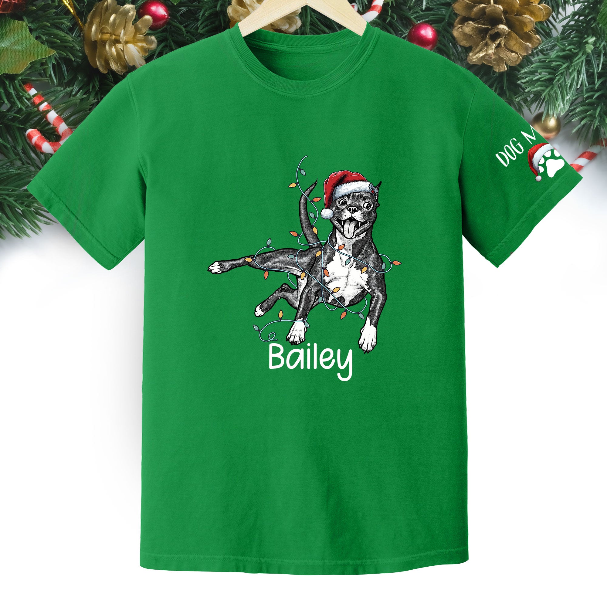 Personalized Dog Christmas T-Shirt – Custom Pet Photo Shirt, Gift for Pet Lovers