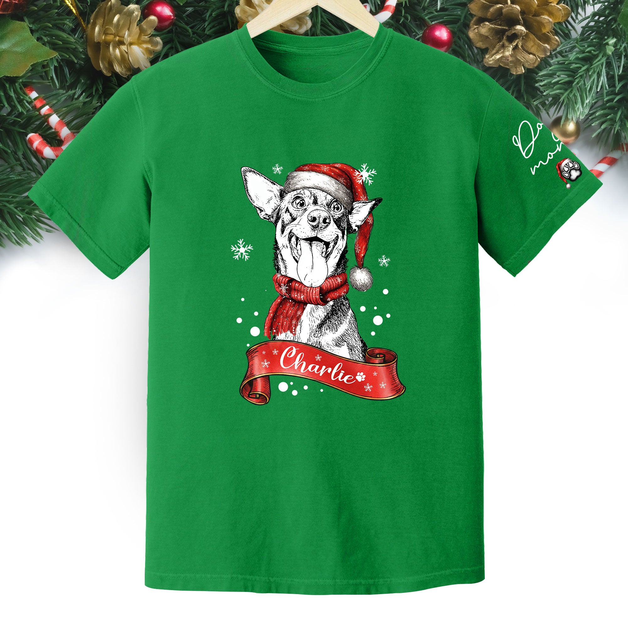 Christmas Dog T-Shirt – Custom Pet Photo Shirt, Funny Personalized Gift for Pet Lover