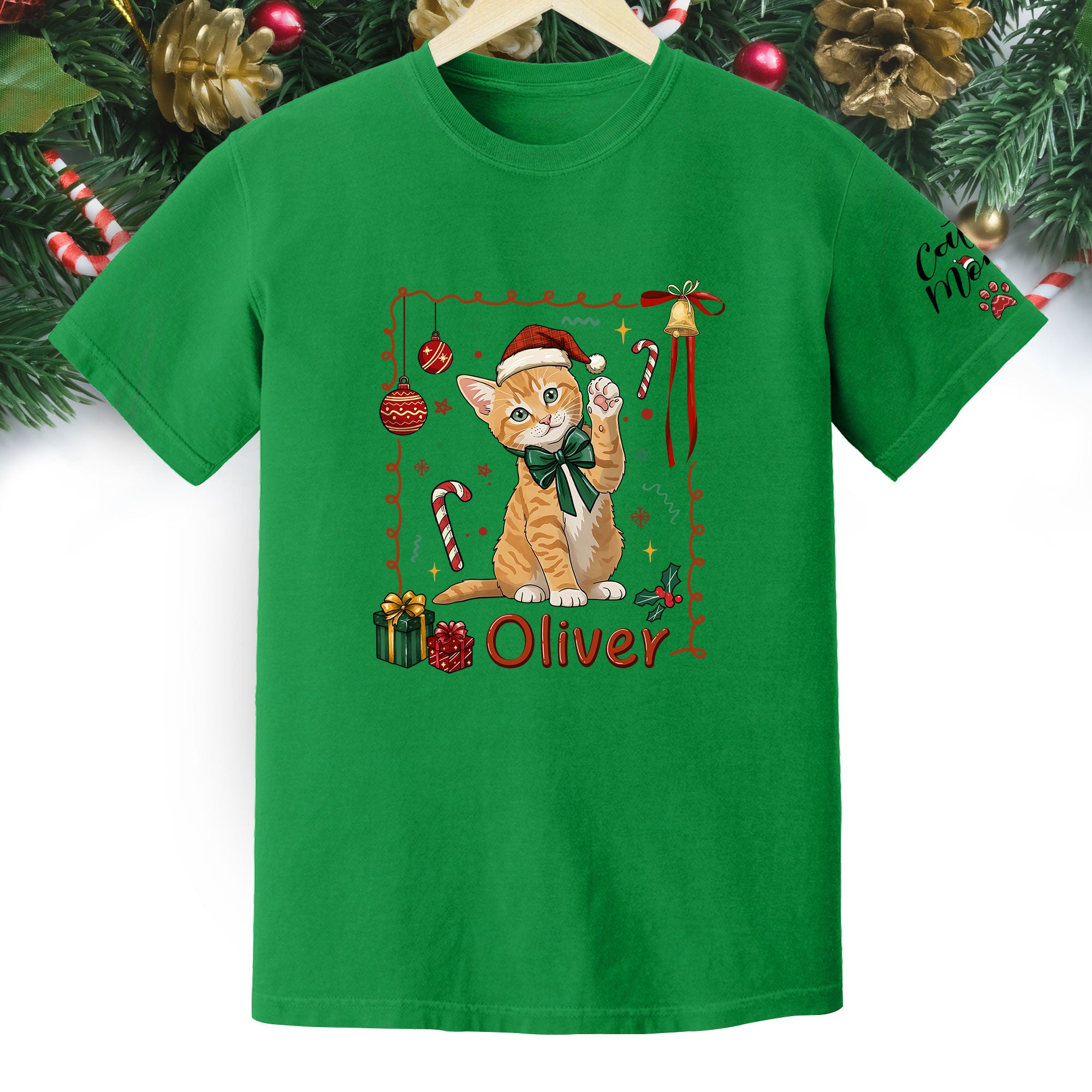 Personalized Cat Mom Shirt, Custom Cat Mom Shirt, Christmas Shirts For Women