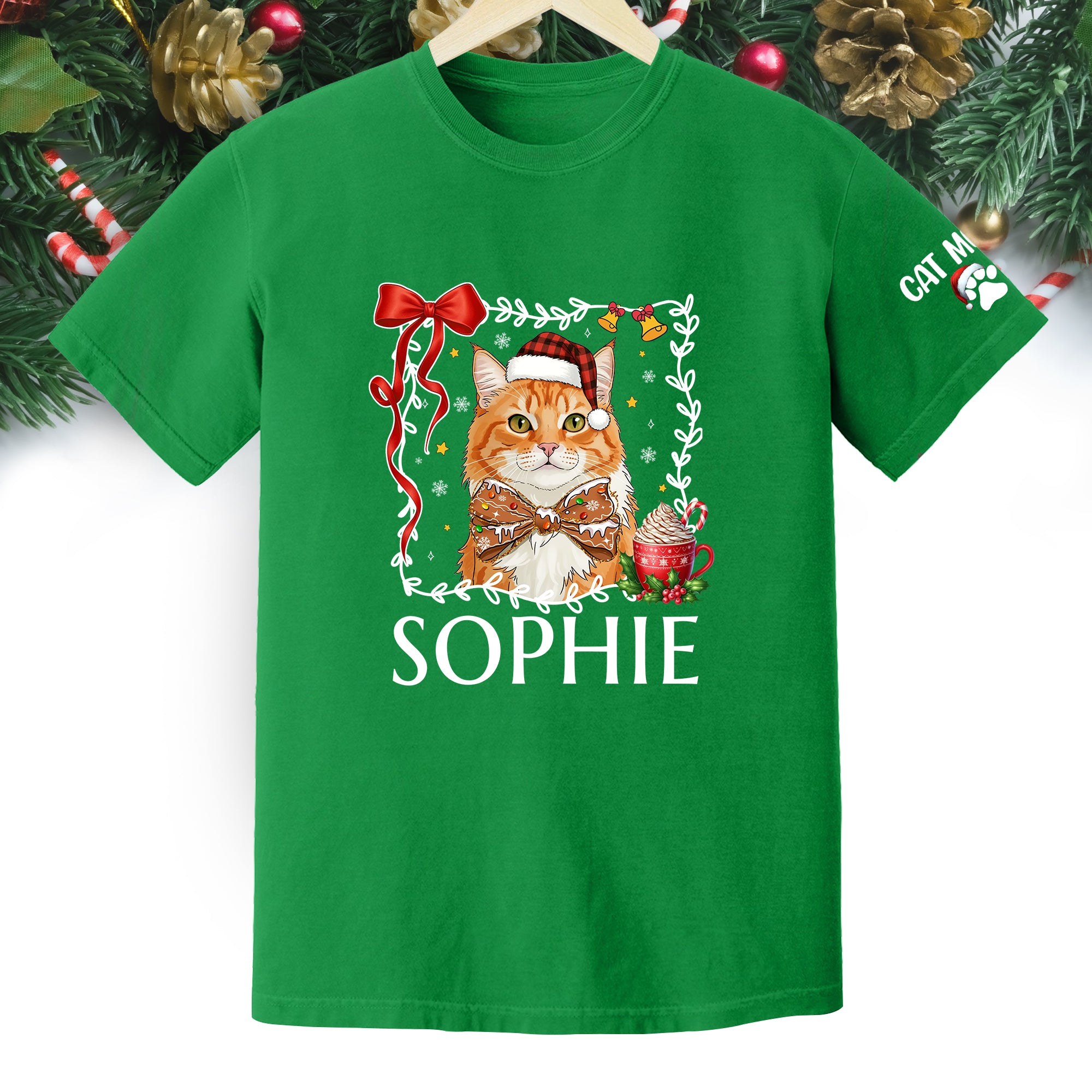 Custom Pet Christmas Shirt – Personalized Cat Photo Tee, Funny Holiday Gift for Cat Lovers