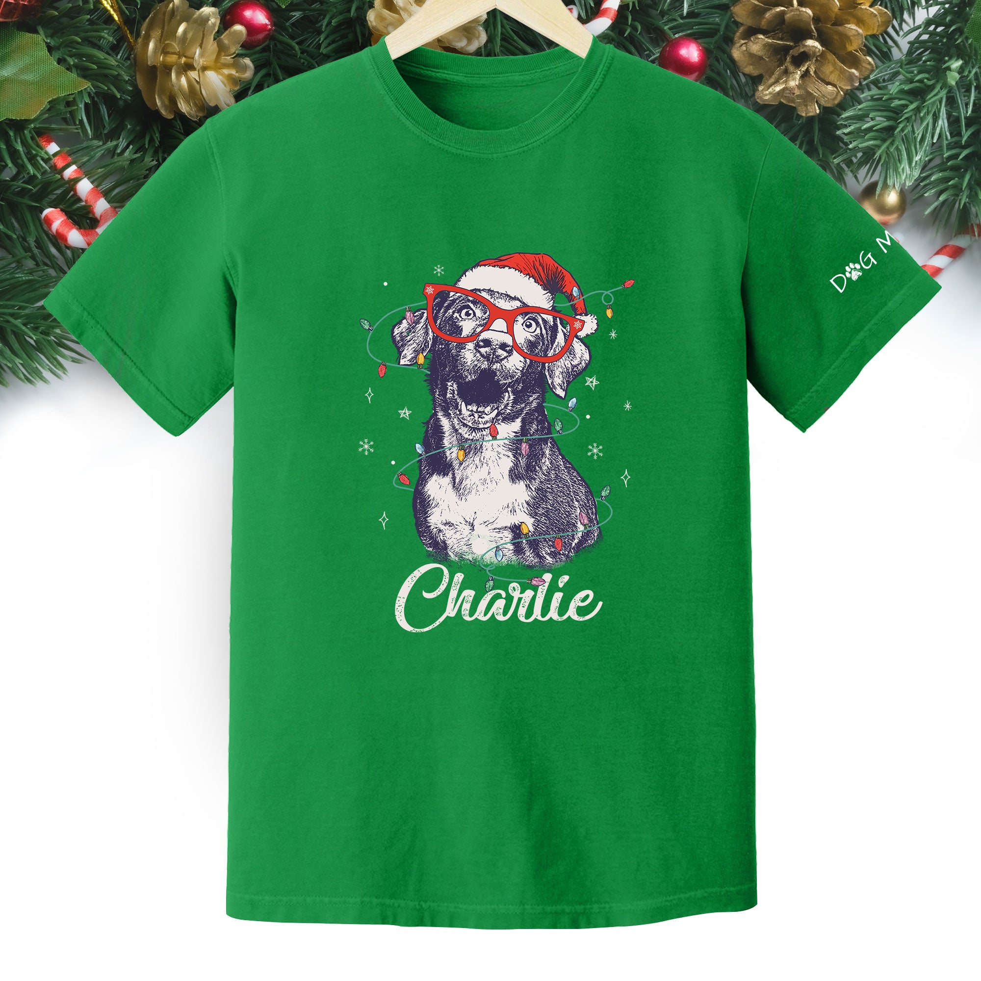 Personalized Dog Christmas Shirt – Custom Pet Photo Tee, Holiday Gift for Dog Mom