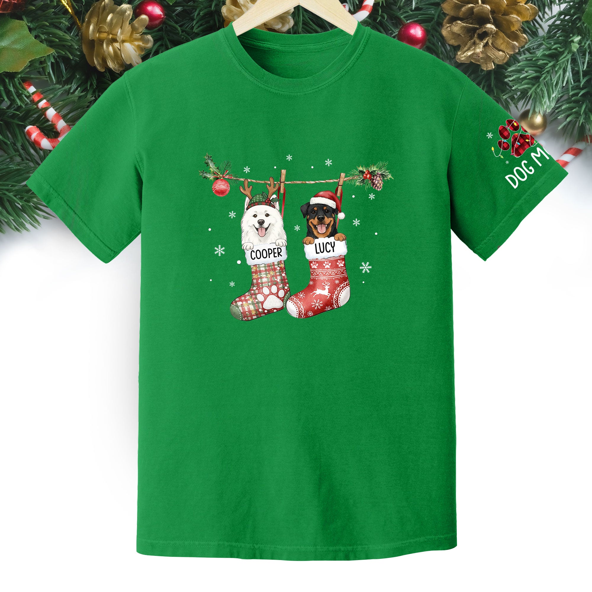 Custom Dog Lover Tee – Personalized Christmas Shirt, Cute Gift for Pet Lovers