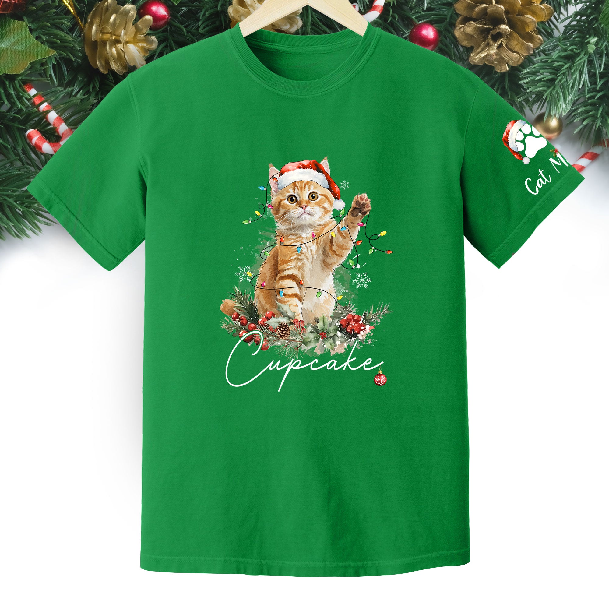 Custom Cat Lover T-Shirt – Personalized Pet Photo Christmas Shirt, Cute Gift for Pet Lovers