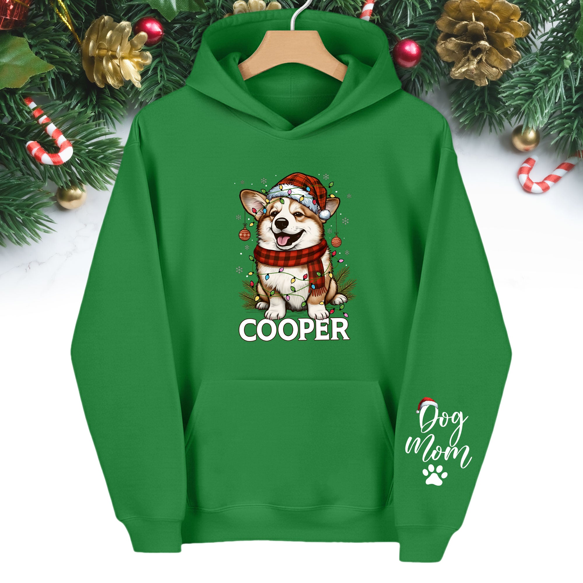 Custom Dog Mom Hoodie – Personalized Pet Photo Christmas Hoodie, Cute Gift for Dog Lovers
