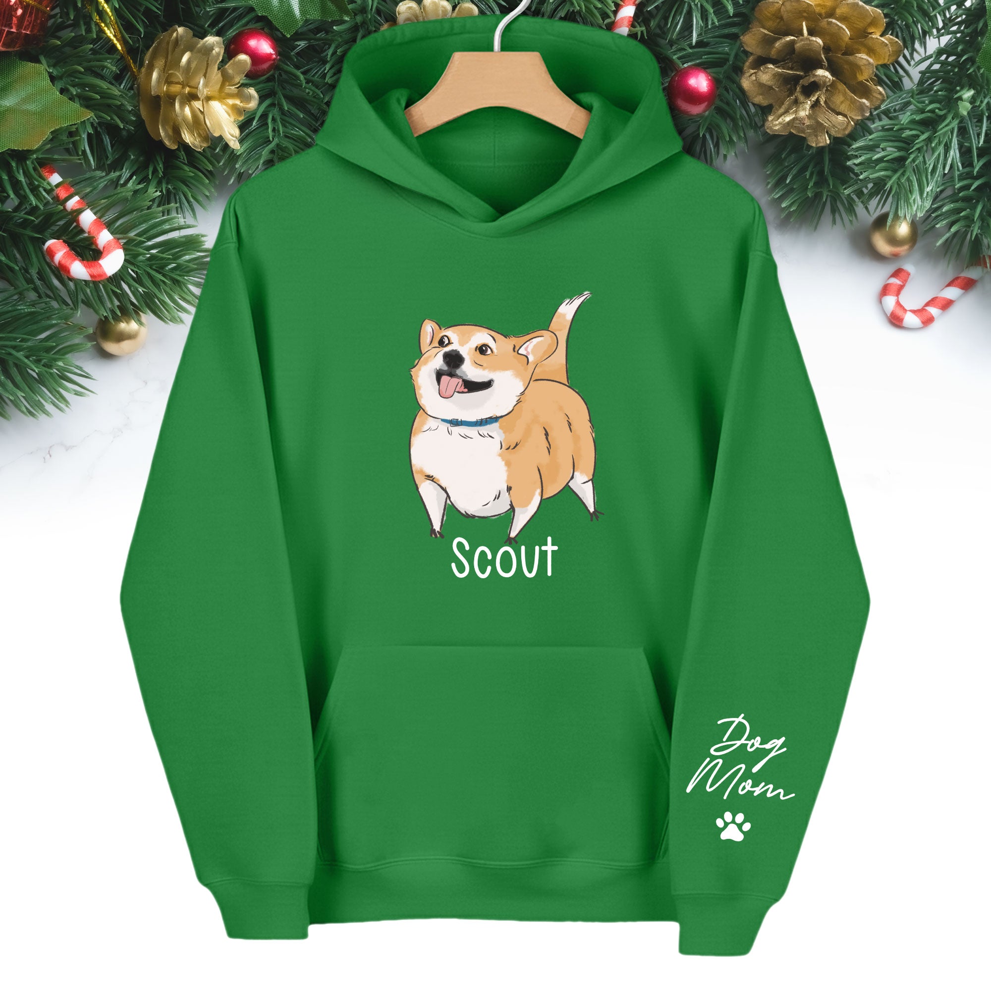 Custom Dog Mom Hoodie – Personalized Dog Hoodie with Pet Photo & Name, Cute Gift for Pet Lovers