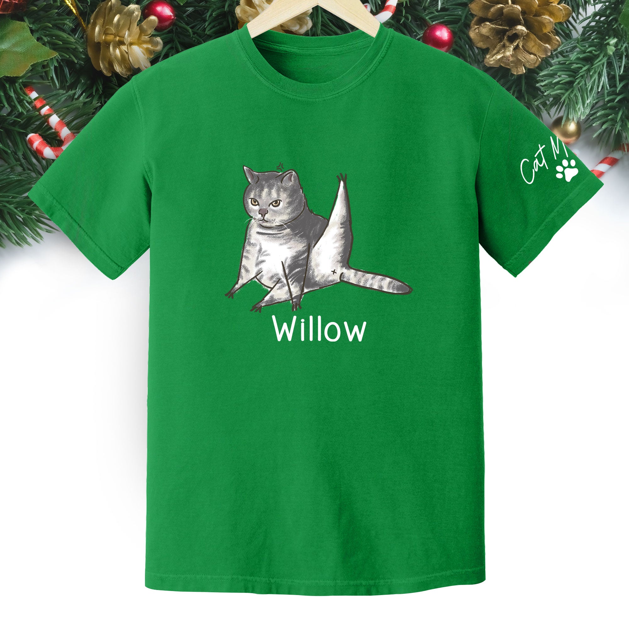 Custom Cat Mom T-Shirt – Personalized Funny Cat Shirt with Pet Photo & Name, Unique Gift for Cat Lovers