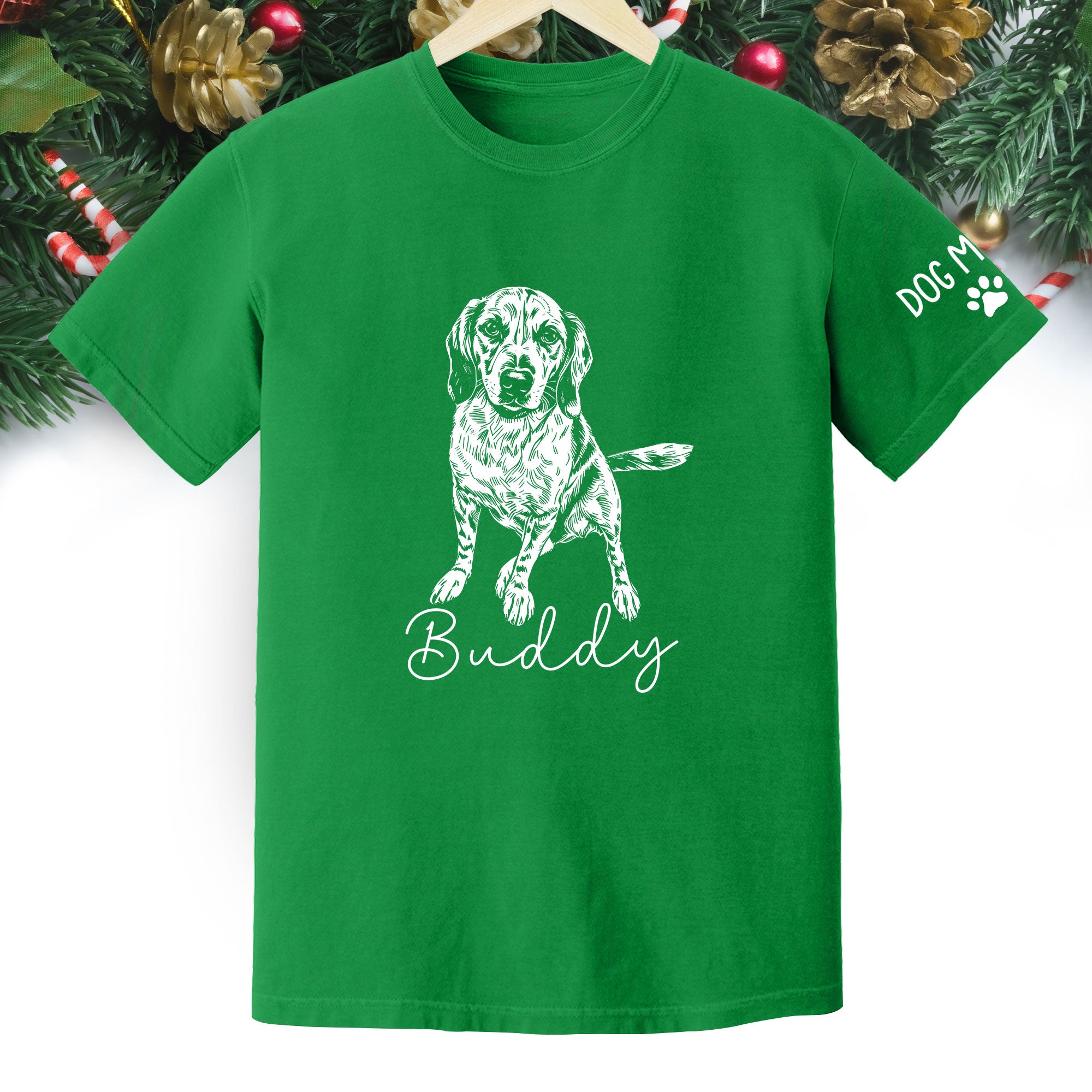 Personalized Dog Mom T-Shirt, Custom Dog Line Art Tee with Pet Name, Unique Gift for Dog Lovers