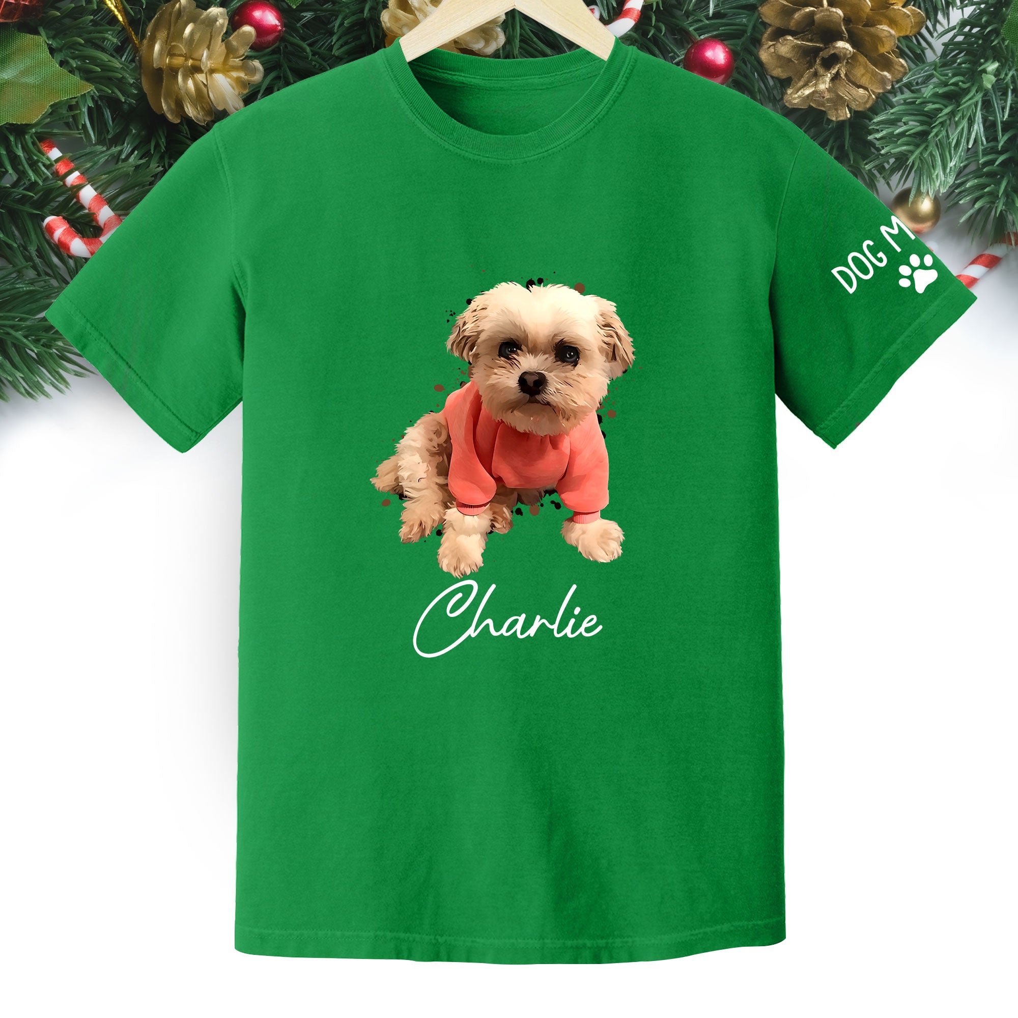 Personalized Dog Mom T-Shirt – Custom Dog Photo Shirt with Pet Name, Cute Gift for Pet Lovers