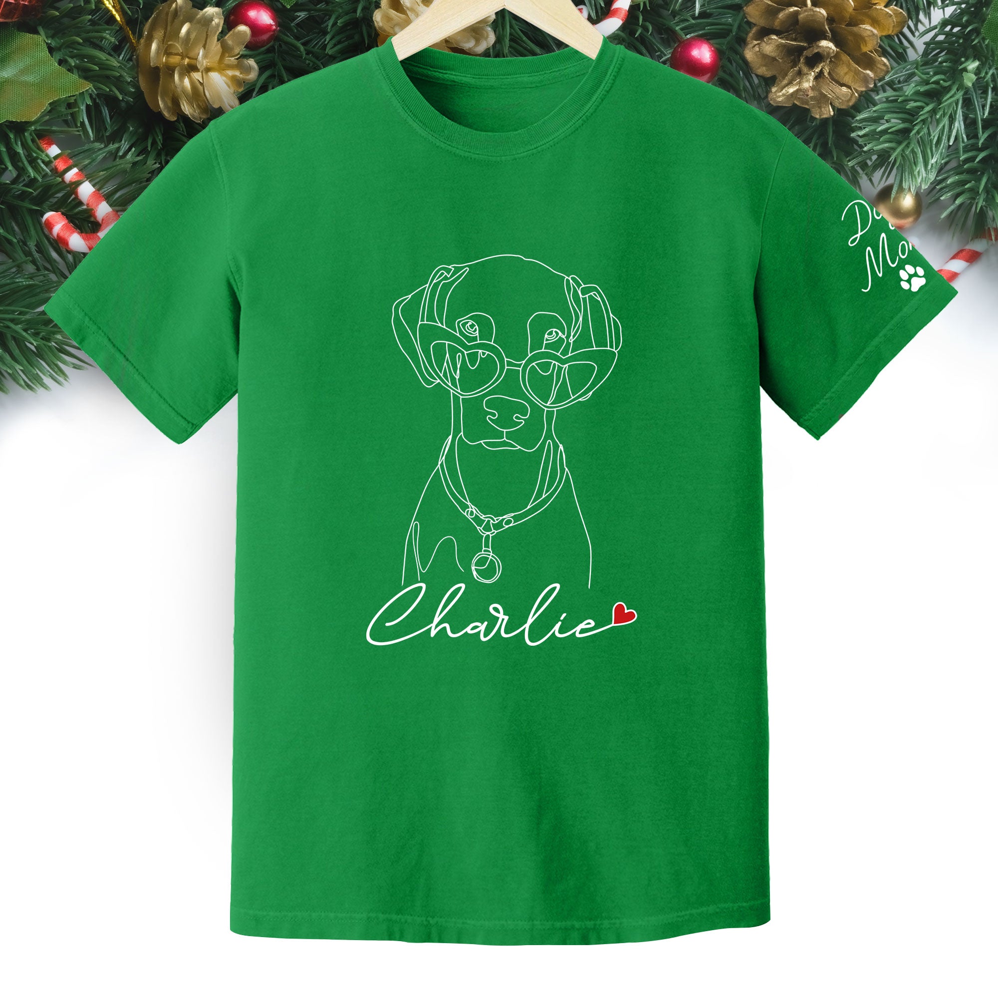 Personalized Dog Mom T-Shirt – Custom Pet Photo Shirt, Cute Christmas Gift for Dog Lovers