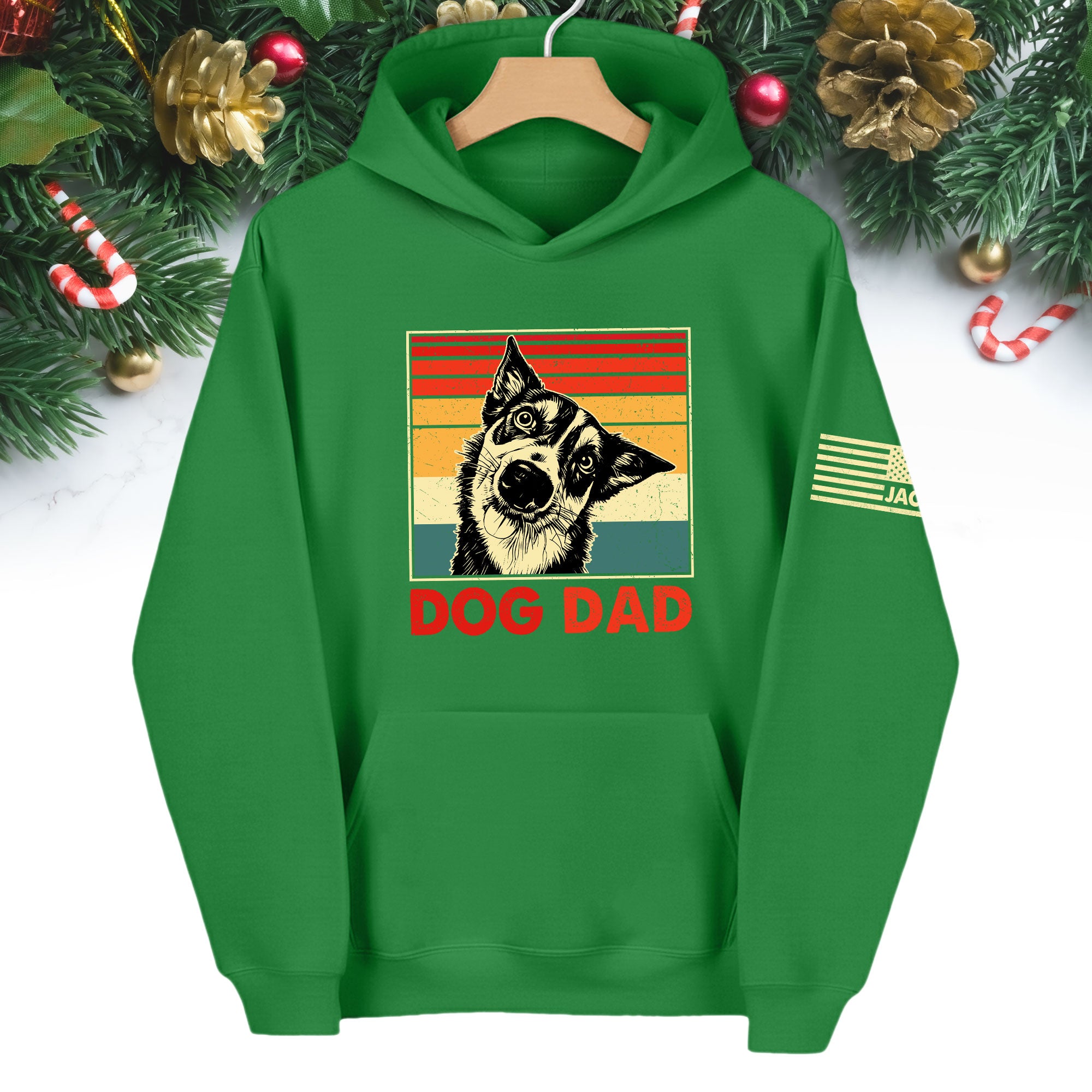 Custom Dog Dad Hoodie – Personalized Pet Photo Retro Hoodie, Gift for Dog Lovers