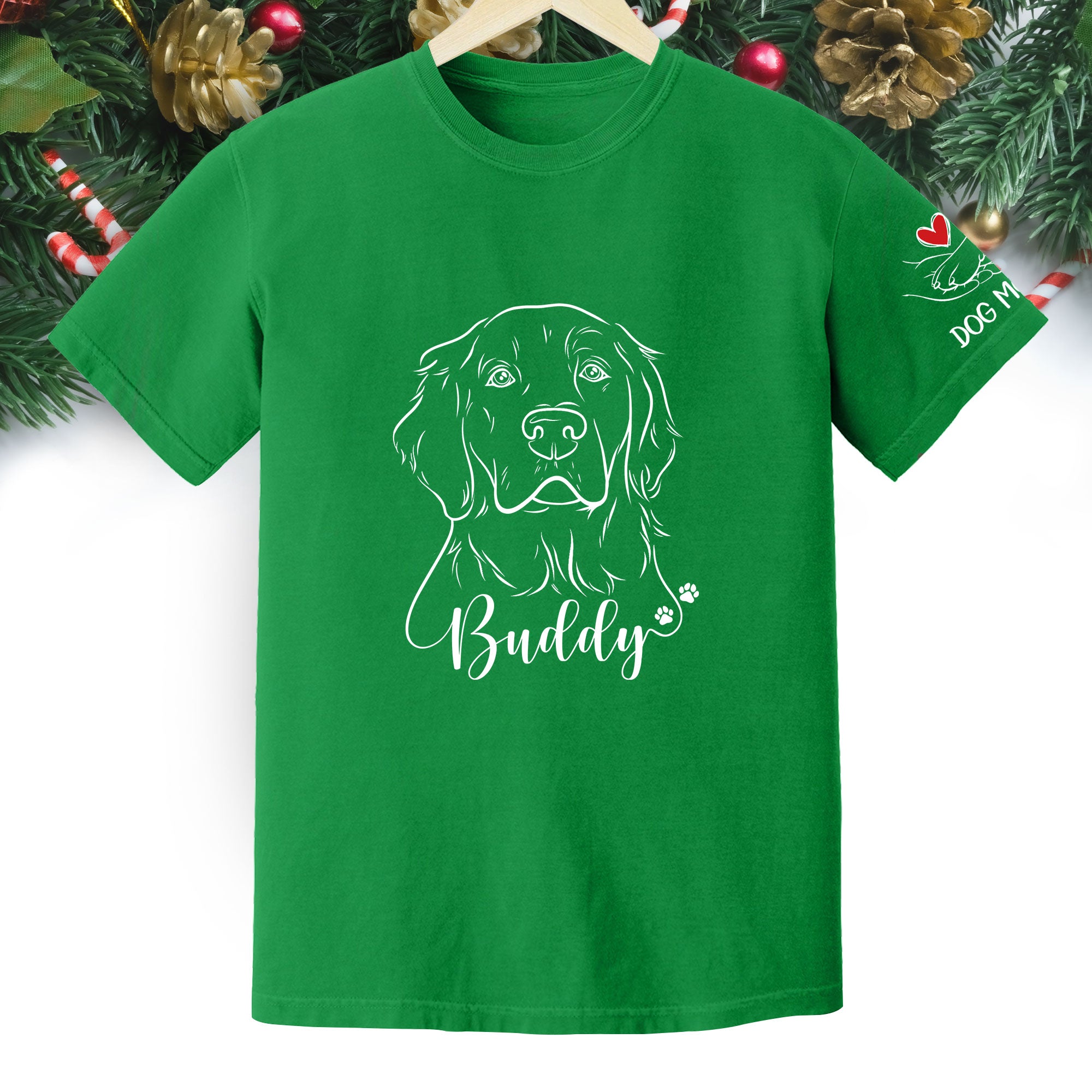 Custom Dog Mom T-Shirt – Personalized Line Art Dog Drawing, Unique Gift for Pet Lovers