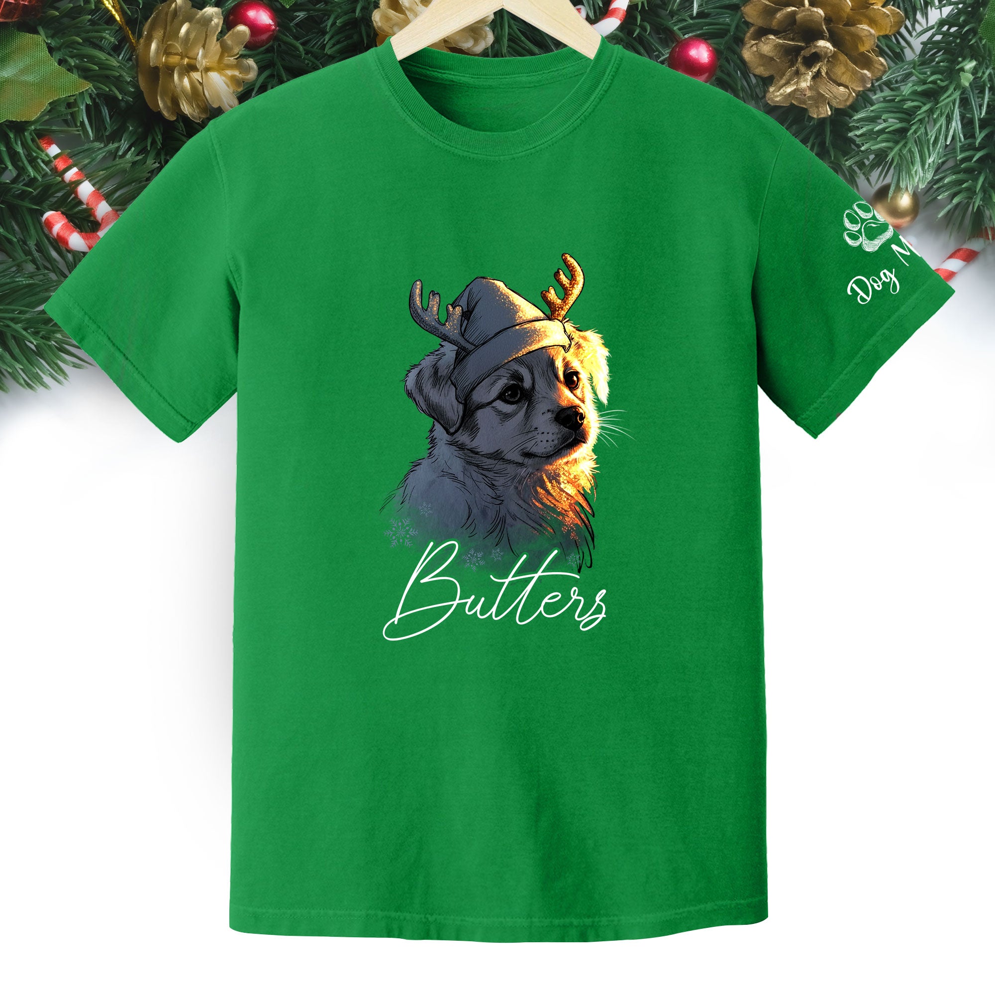 Festive Dog Mom Tee – Christmas Shirt for Women Who Love Their Pup