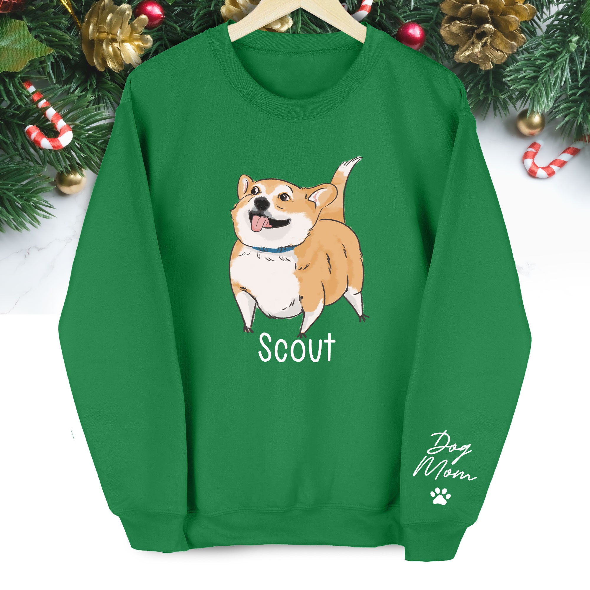 Custom Dog Sweatshirt - Photo & Text Personalized Christmas Gift for Pet Lovers