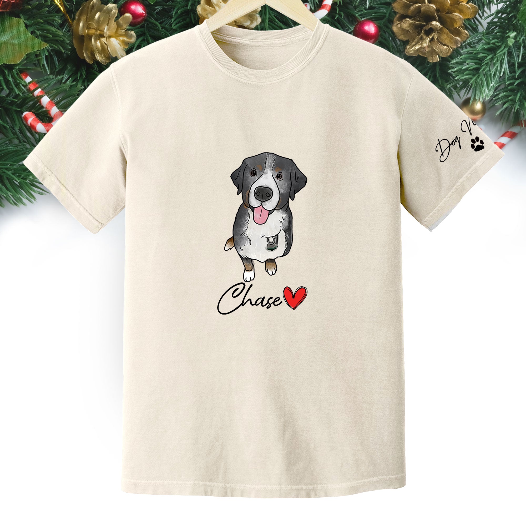 Personalized Dog Christmas Shirt – Custom Pet Photo Shirt, Gift for Dog Mom, Dog Dad