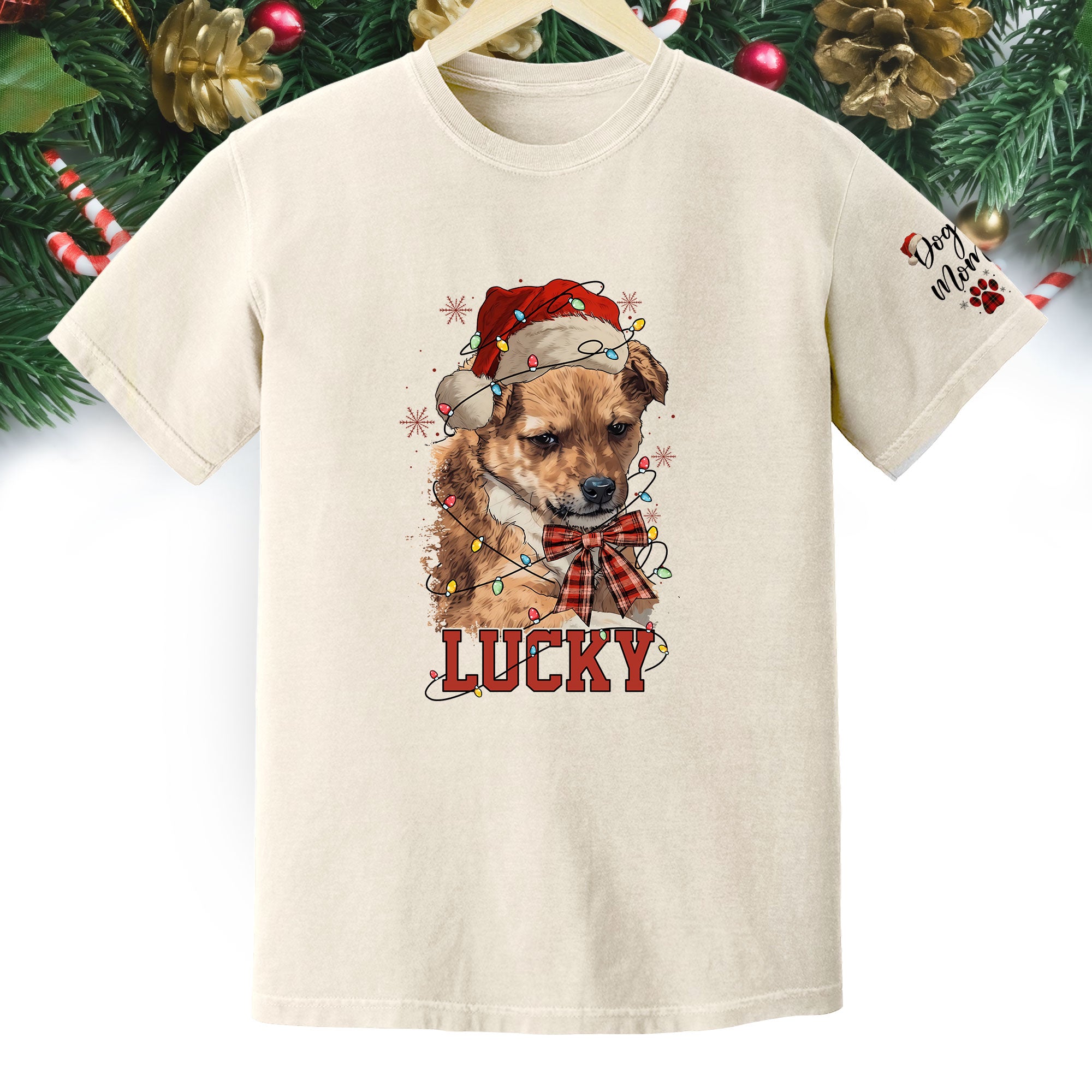 Custom Dog Shirt – Personalized Pet Photo T-Shirt, Holiday Gift for Dog Mom