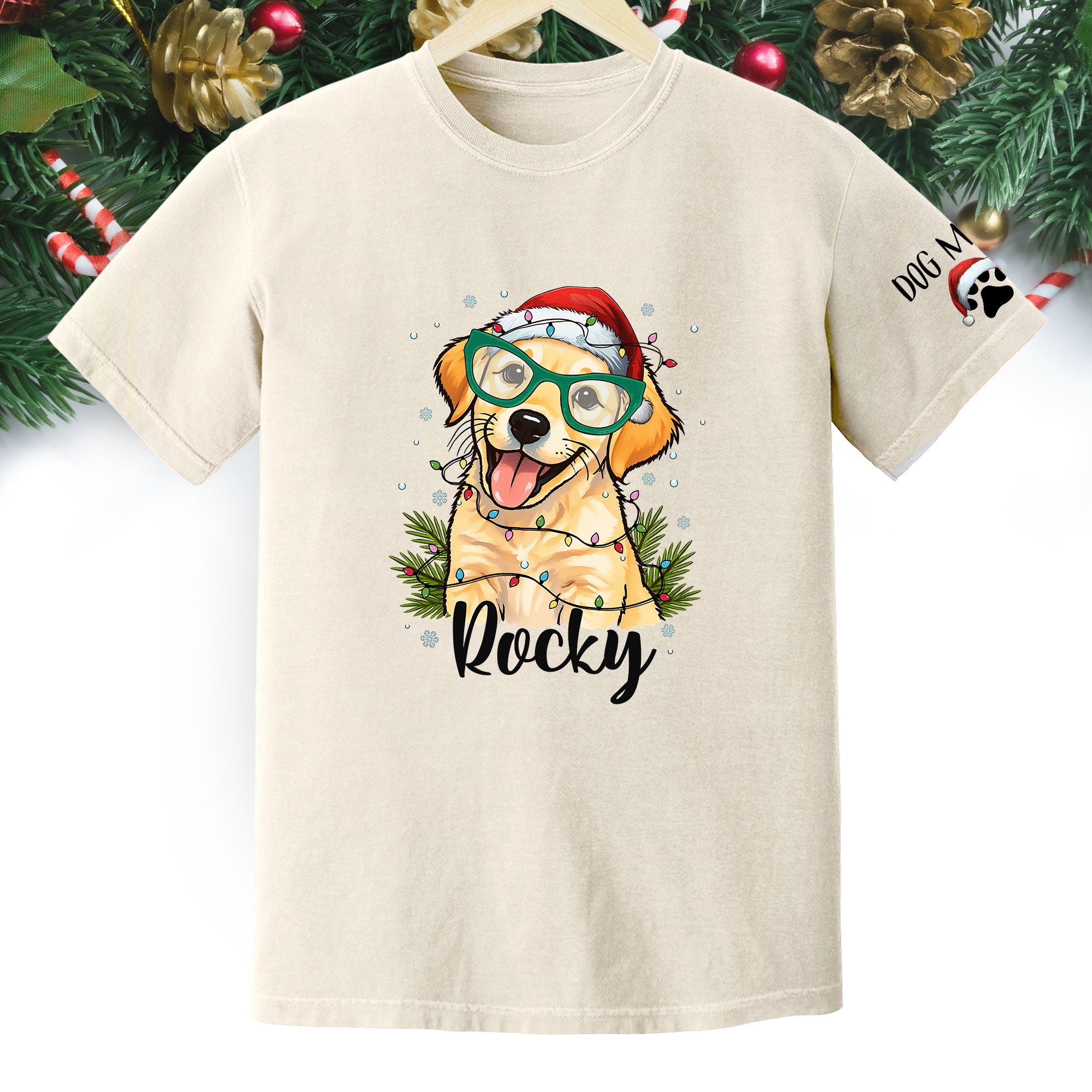 Custom Pet Christmas Shirt – Personalized Dog T-Shirt, Cute Holiday Gift for Pet Lovers