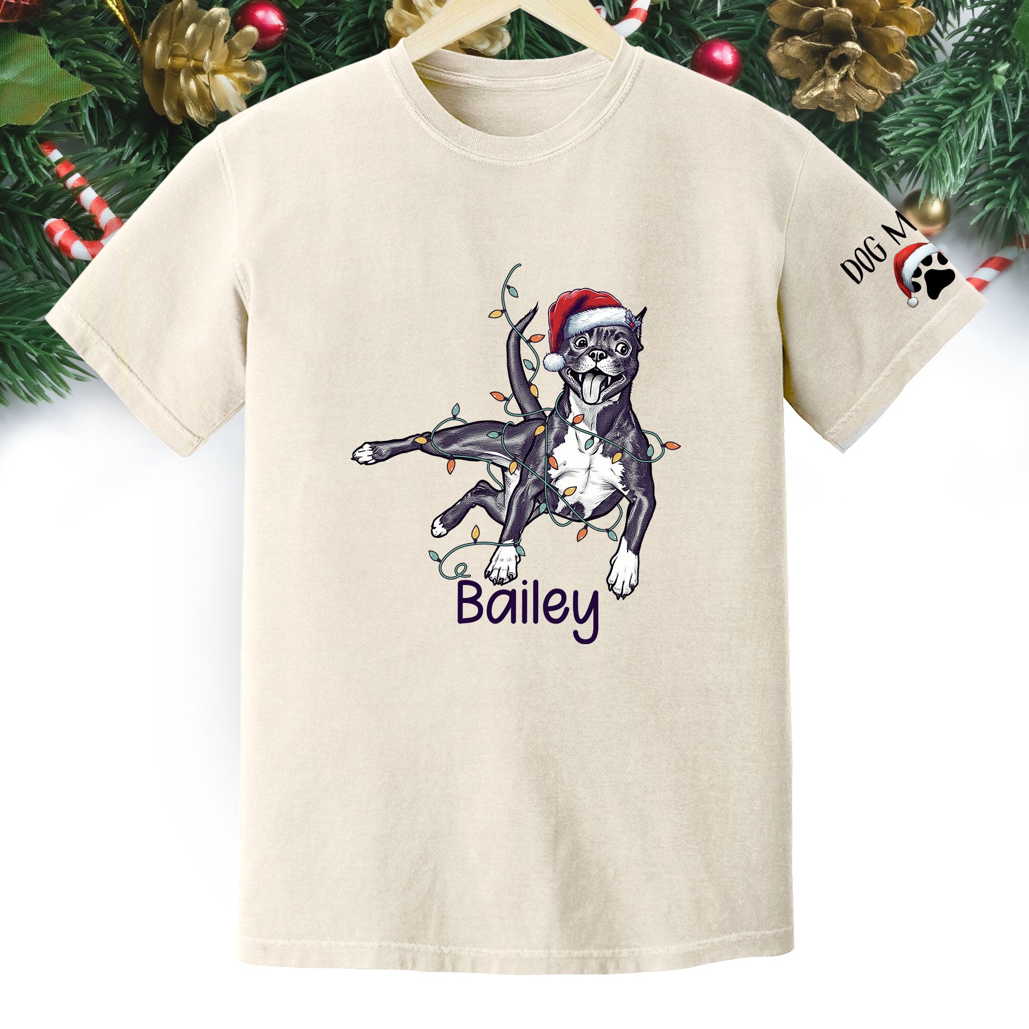 Personalized Dog Christmas T-Shirt – Custom Pet Photo Shirt, Gift for Pet Lovers