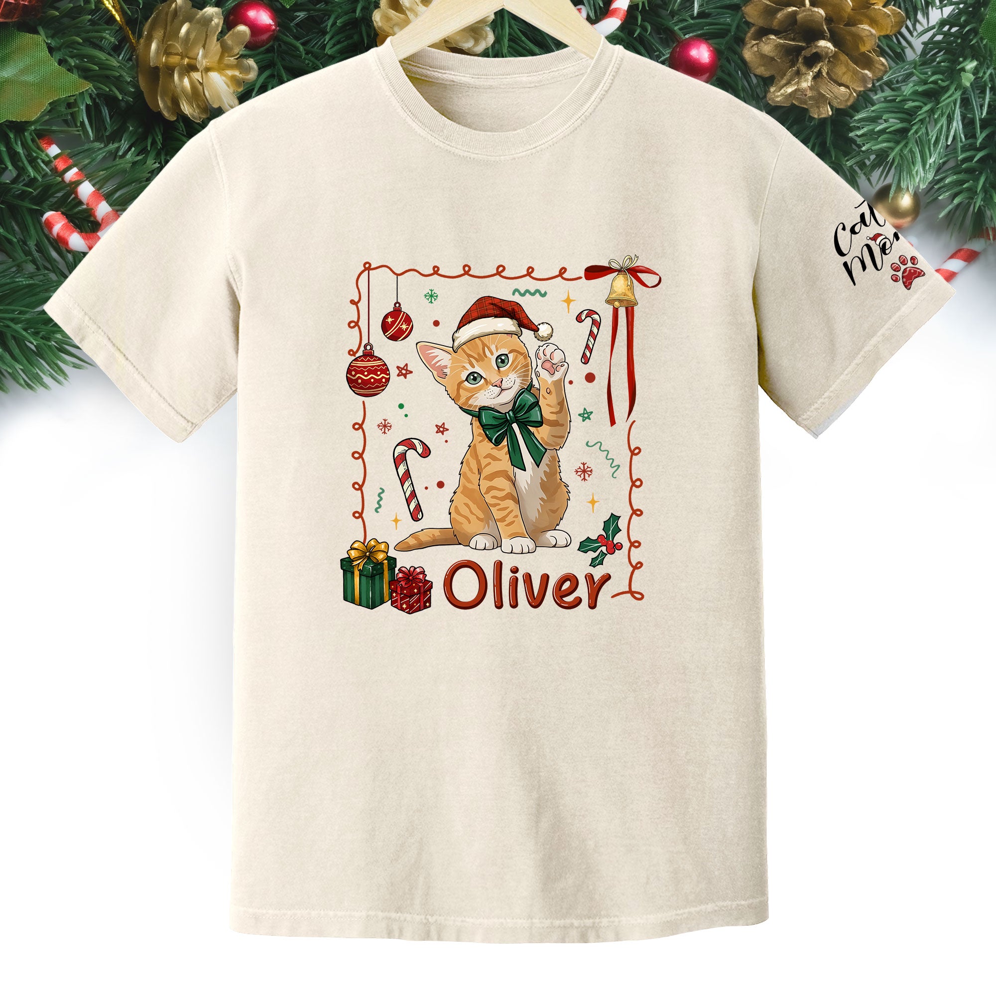 Personalized Cat Mom Shirt, Custom Cat Mom Shirt, Christmas Shirts For Women