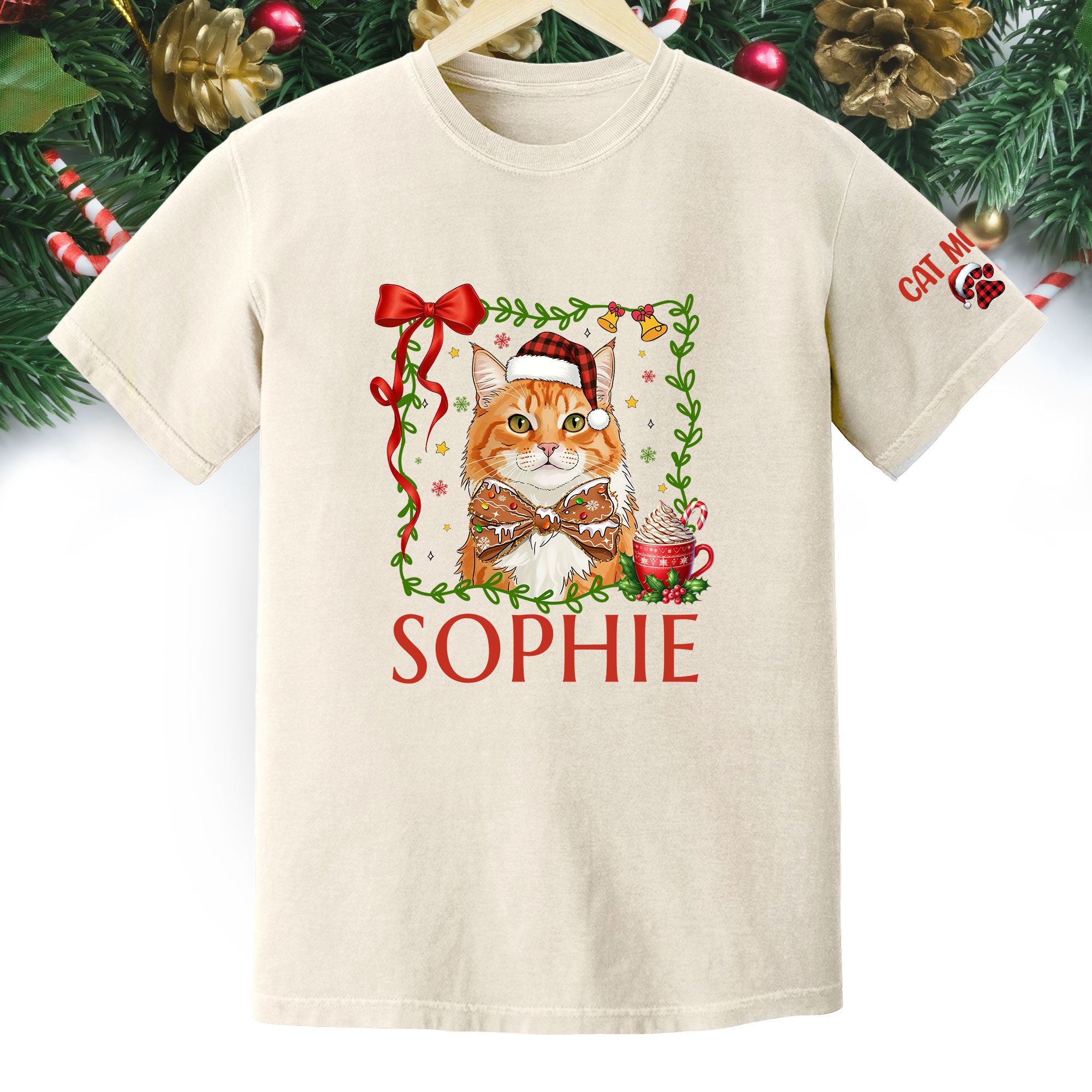 Custom Pet Christmas Shirt – Personalized Cat Photo Tee, Funny Holiday Gift for Cat Lovers