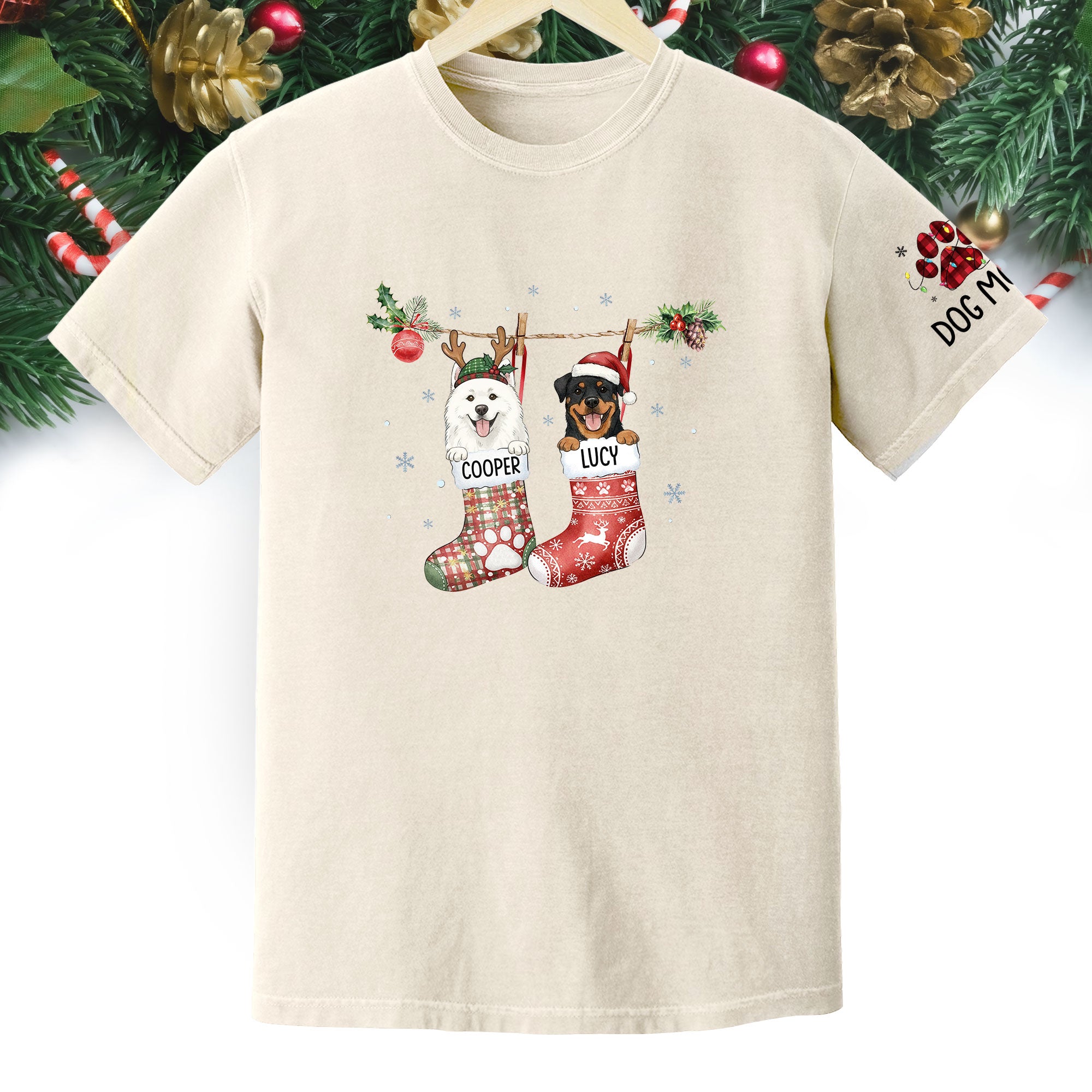 Custom Dog Lover Tee – Personalized Christmas Shirt, Cute Gift for Pet Lovers