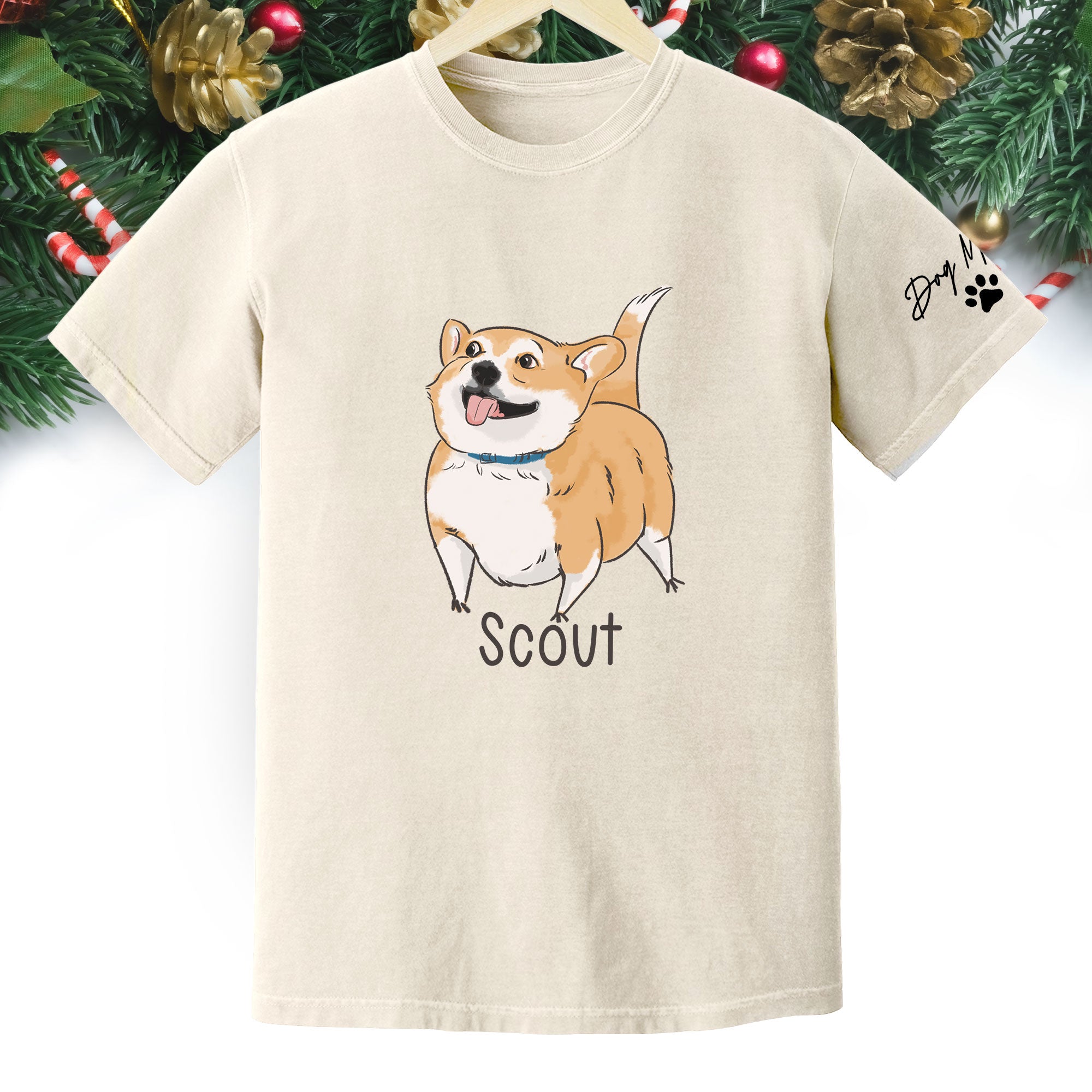 Custom Dog Mom T-Shirt – Personalized Dog Shirt with Pet Photo & Name, Cute Gift for Pet Lovers