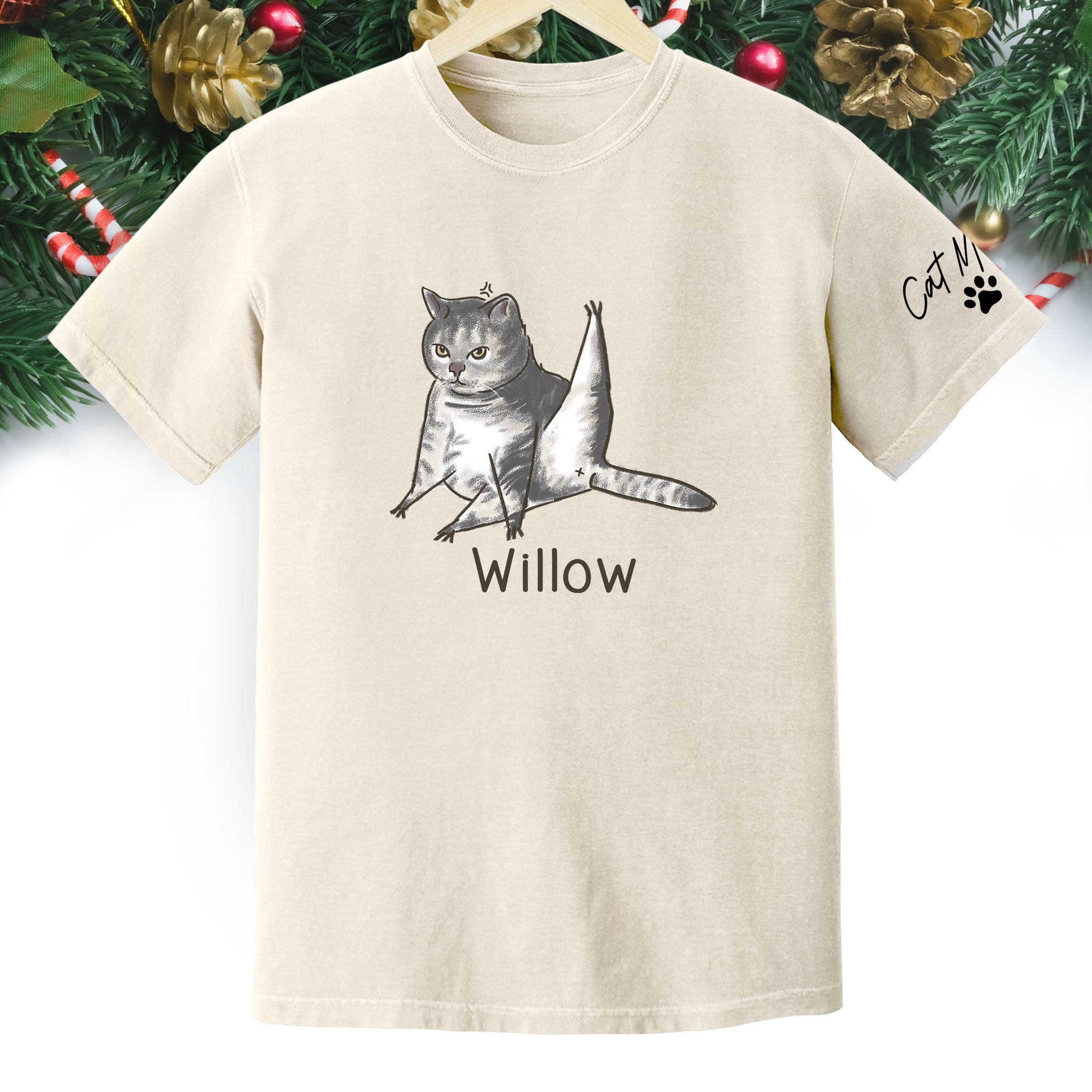Custom Cat Mom T-Shirt – Personalized Funny Cat Shirt with Pet Photo & Name, Unique Gift for Cat Lovers