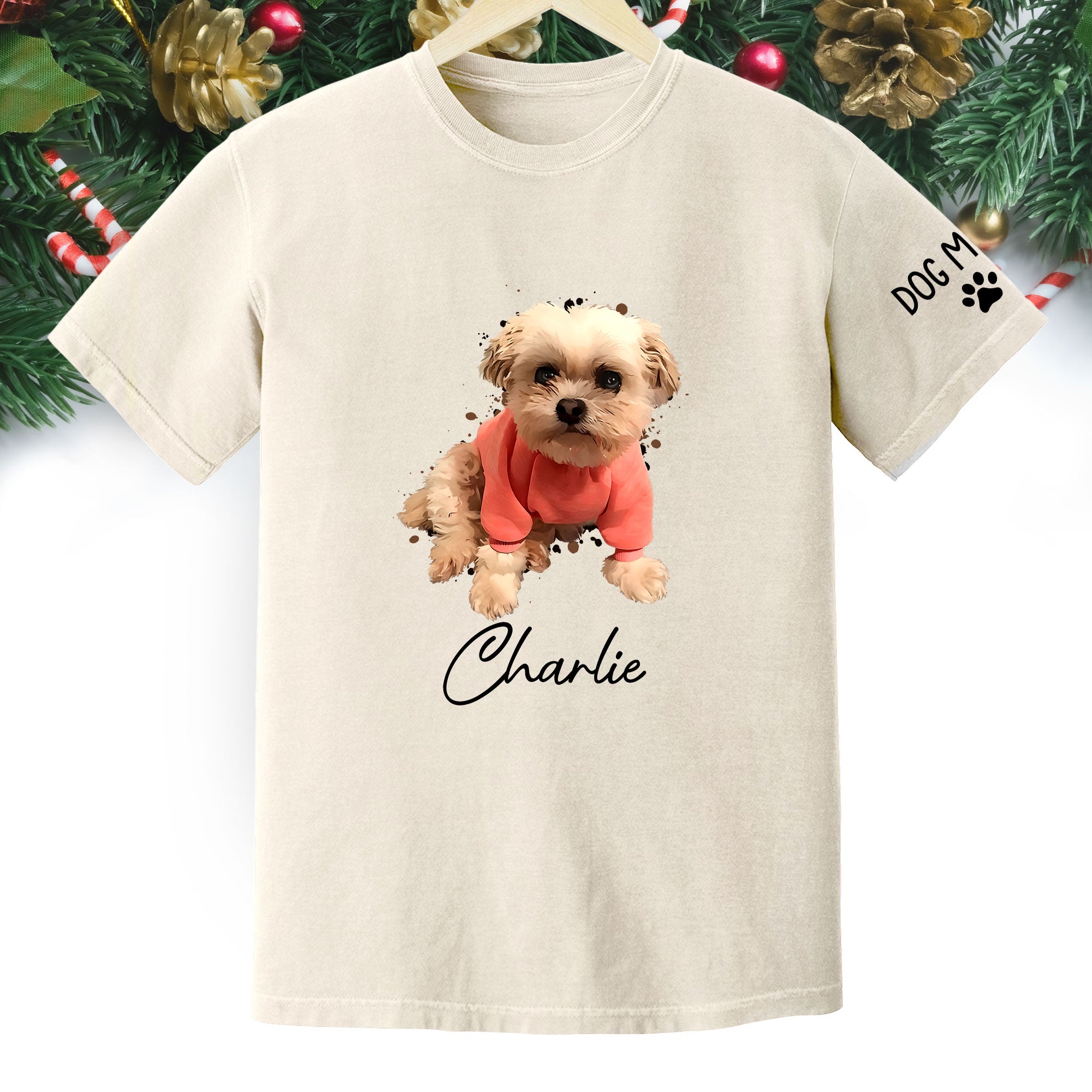 Personalized Dog Mom T-Shirt – Custom Dog Photo Shirt with Pet Name, Cute Gift for Pet Lovers