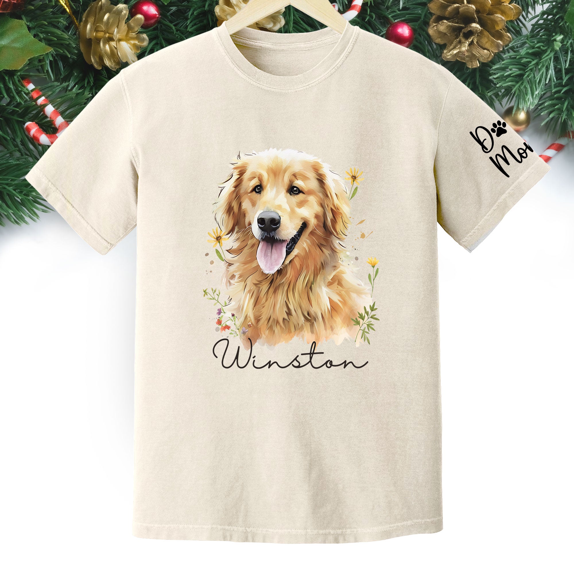 Custom Pet Portrait T-Shirt – Personalized Dog Lover Tee, Unique Gift for Dog Mom & Dog Dad