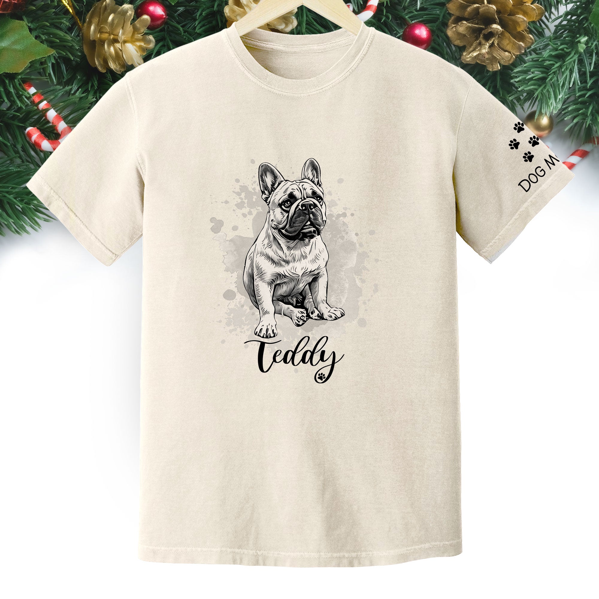 Custom Dog Mom T-Shirt – Personalized Pet Portrait Tee from Photo, Unique Gift for Dog Lovers