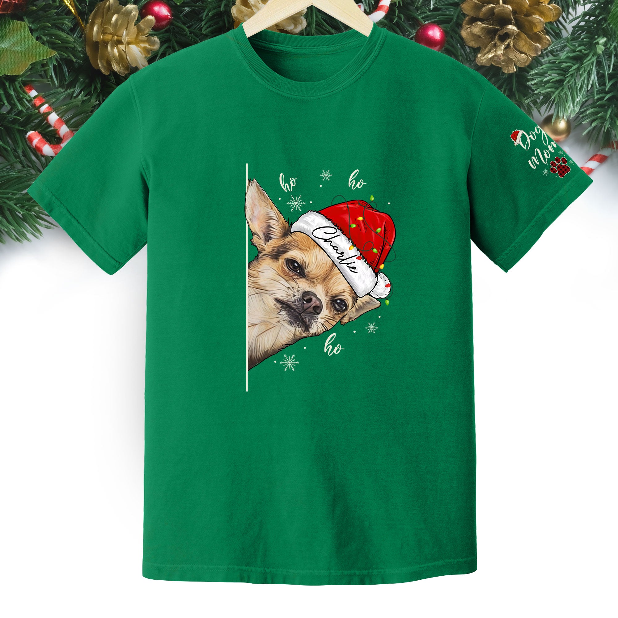 Custom Pet T-Shirt – Personalized Dog Photo Shirt, Christmas Gift for Women Dog Mom