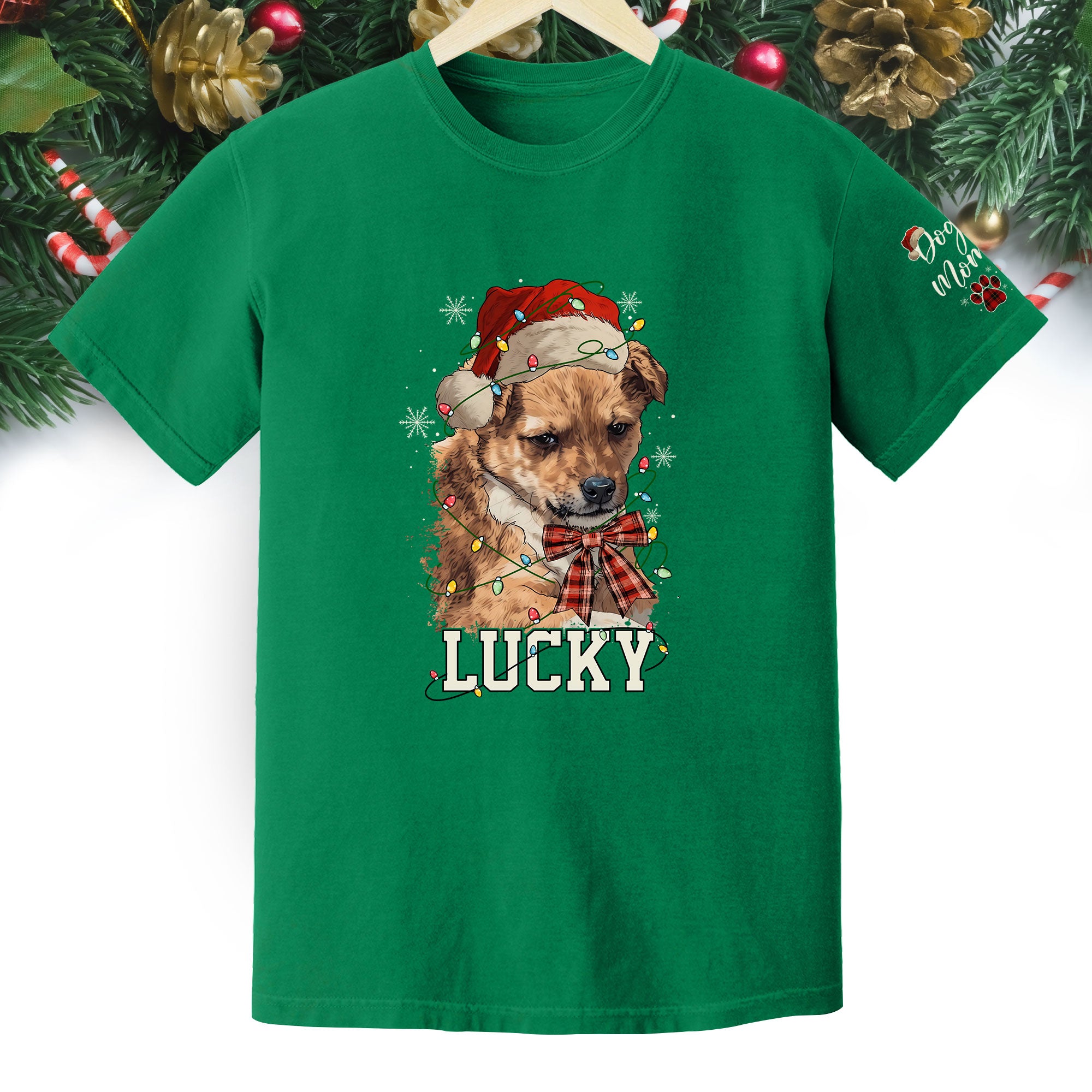 Custom Dog Shirt – Personalized Pet Photo T-Shirt, Holiday Gift for Dog Mom