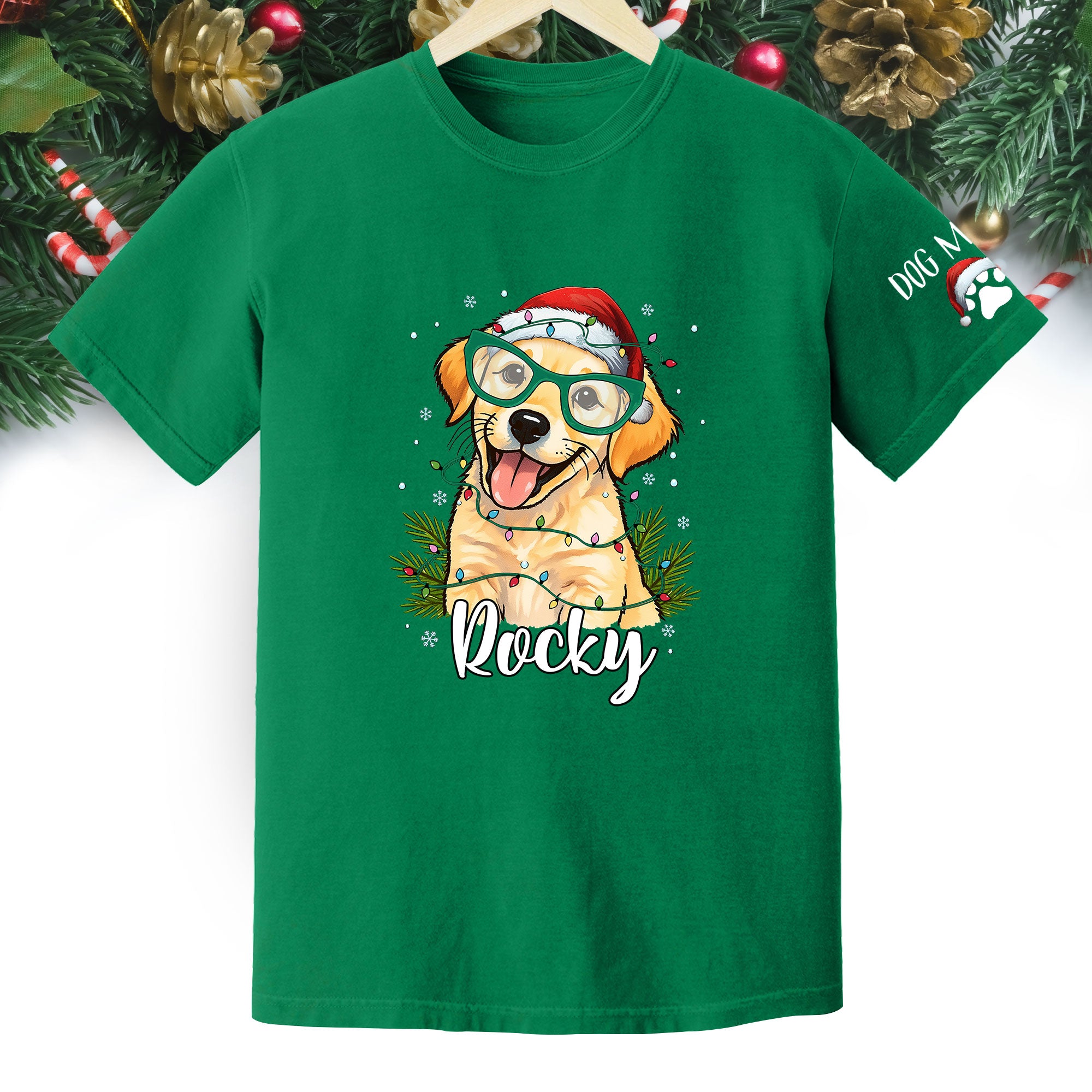 Custom Pet Christmas Shirt – Personalized Dog T-Shirt, Cute Holiday Gift for Pet Lovers