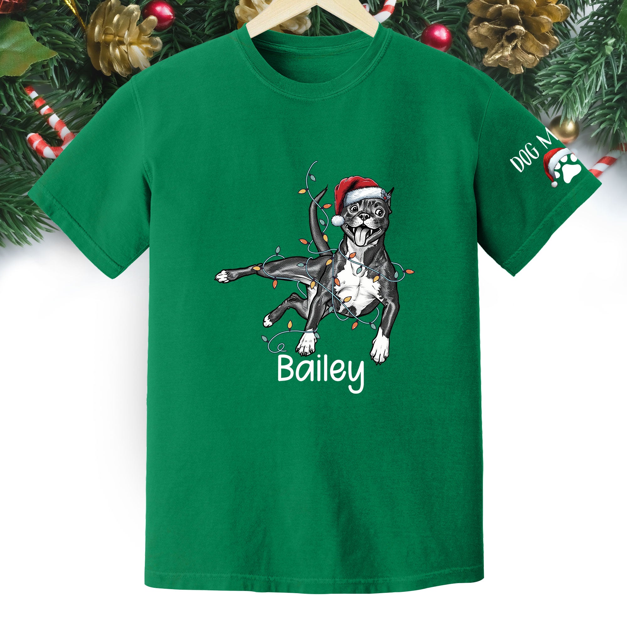 Personalized Dog Christmas T-Shirt – Custom Pet Photo Shirt, Gift for Pet Lovers