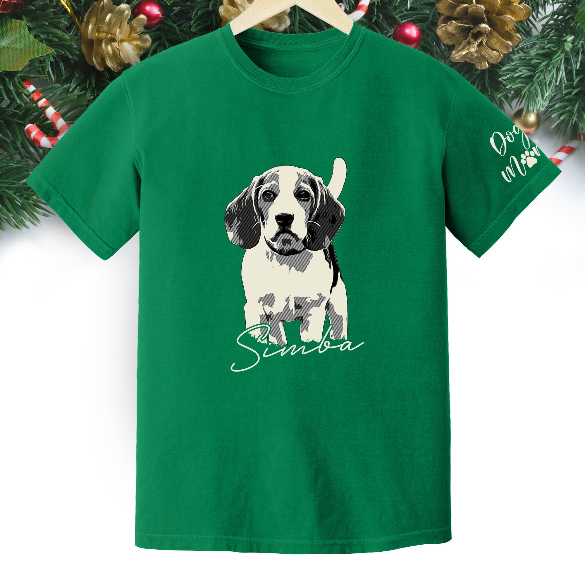 Custom Dog Lover T-Shirt with Name & Sleeve Print – Personalized Pet Graphic Tee