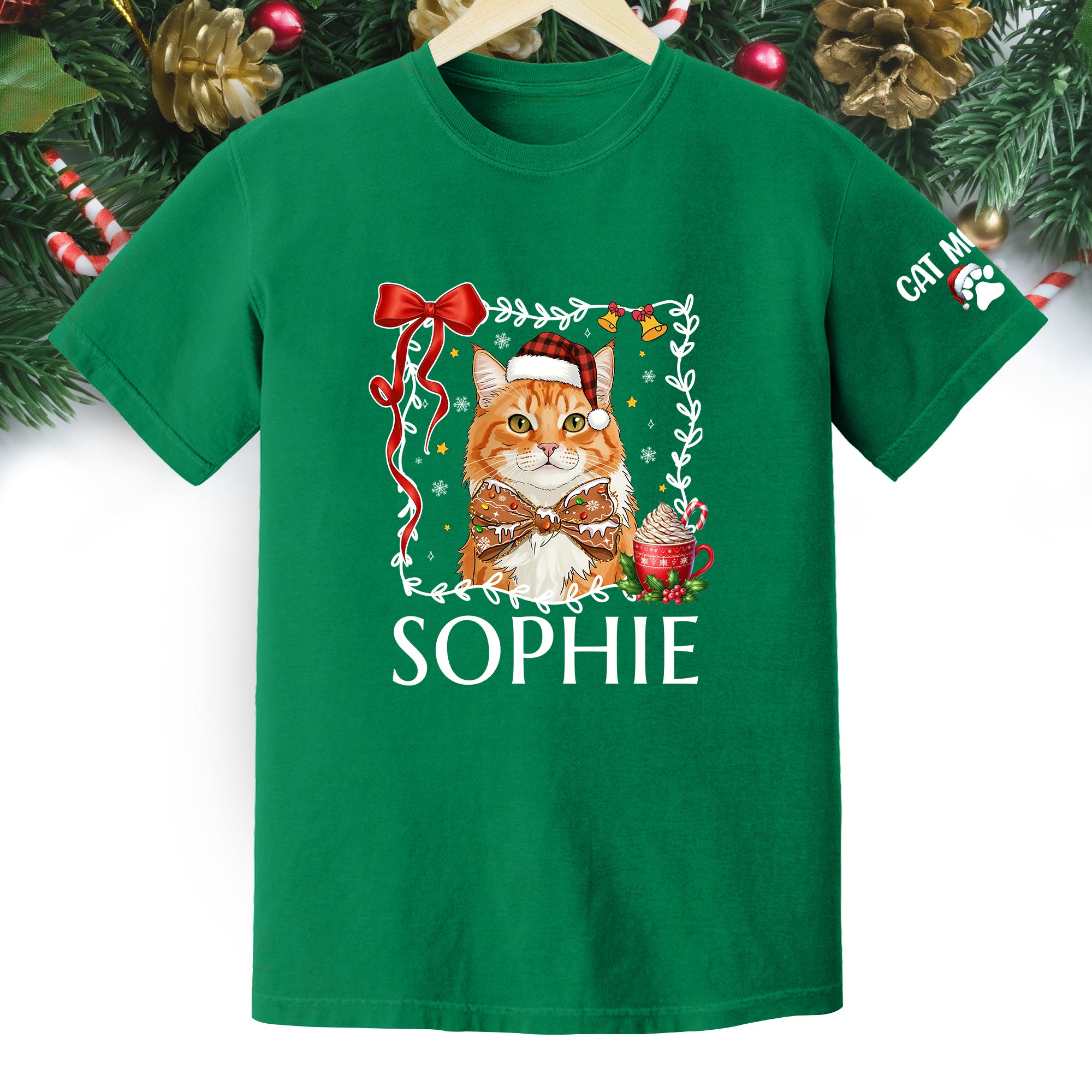 Custom Pet Christmas Shirt – Personalized Cat Photo Tee, Funny Holiday Gift for Cat Lovers
