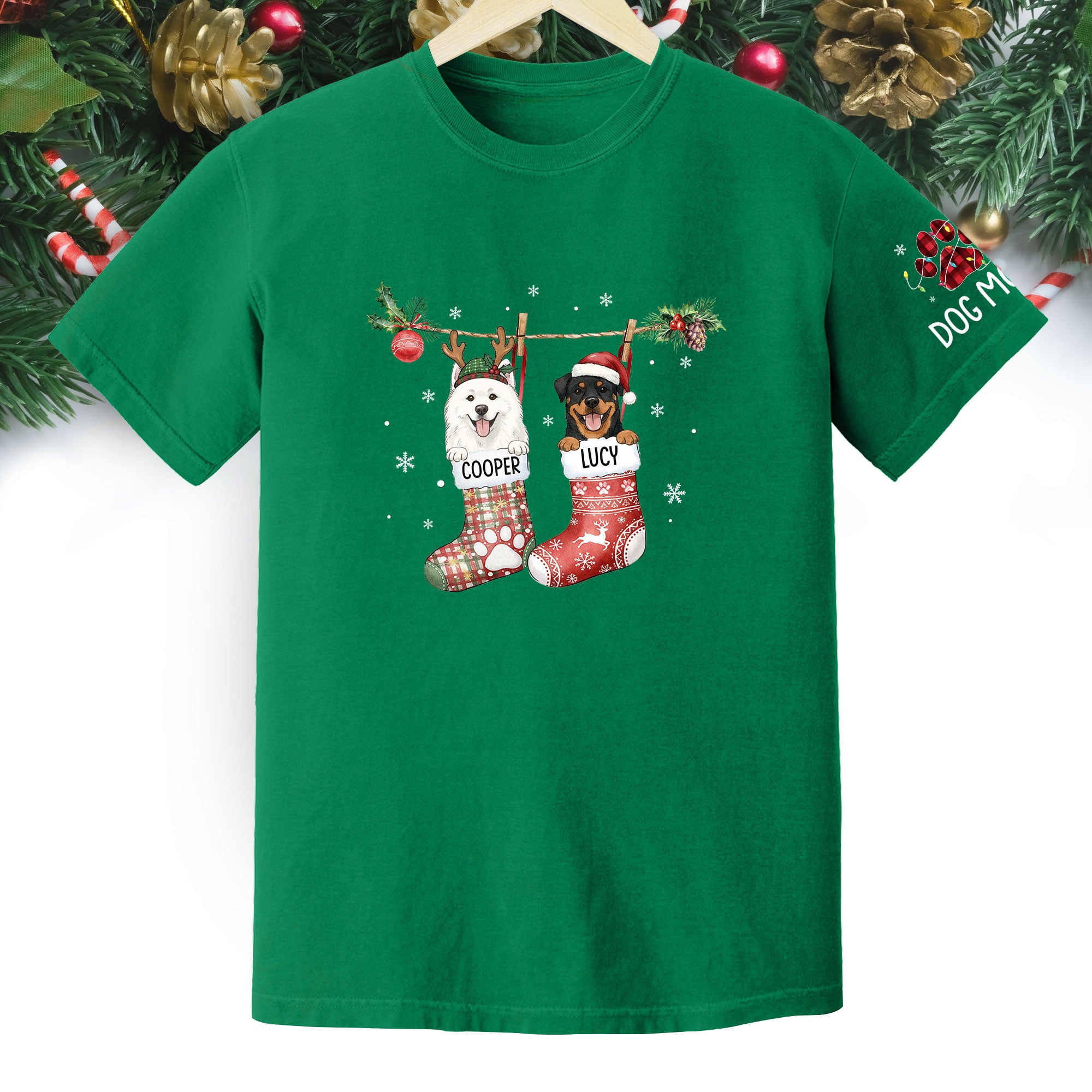 Custom Dog Lover Tee – Personalized Christmas Shirt, Cute Gift for Pet Lovers