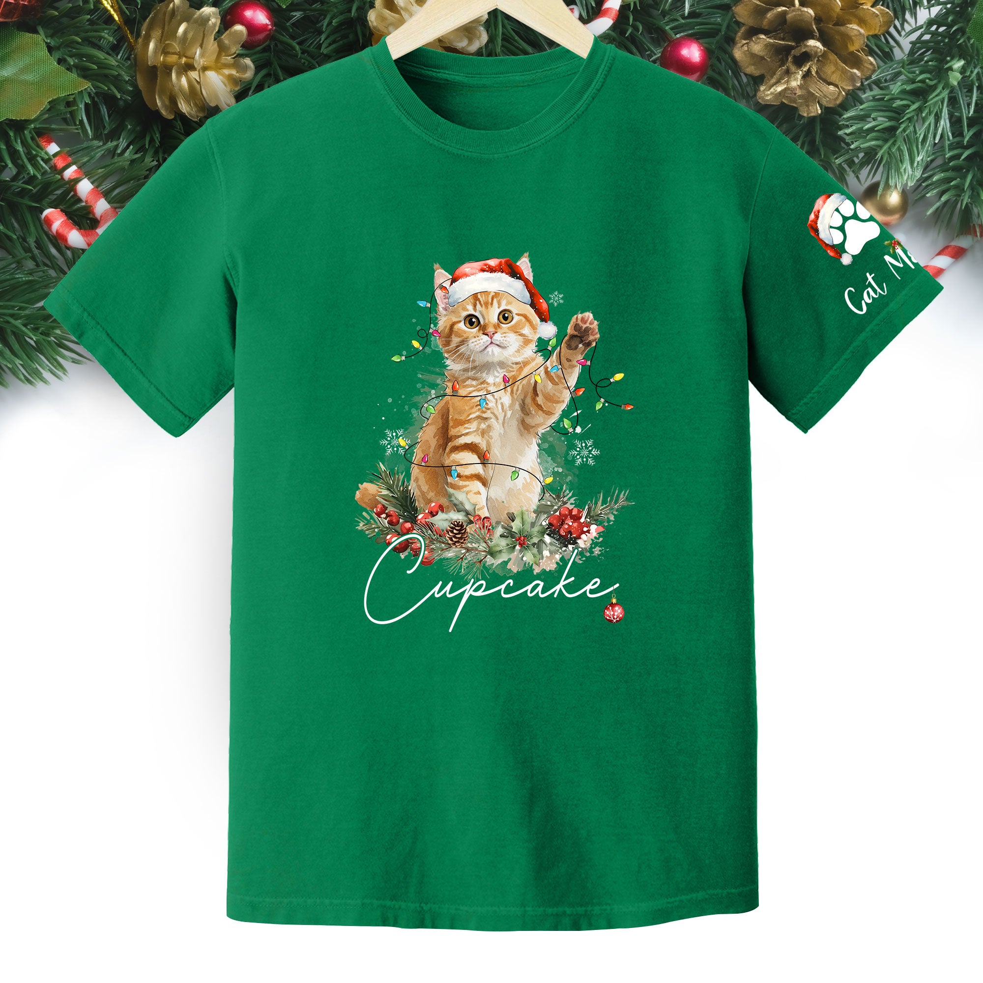 Custom Cat Lover T-Shirt – Personalized Pet Photo Christmas Shirt, Cute Gift for Pet Lovers