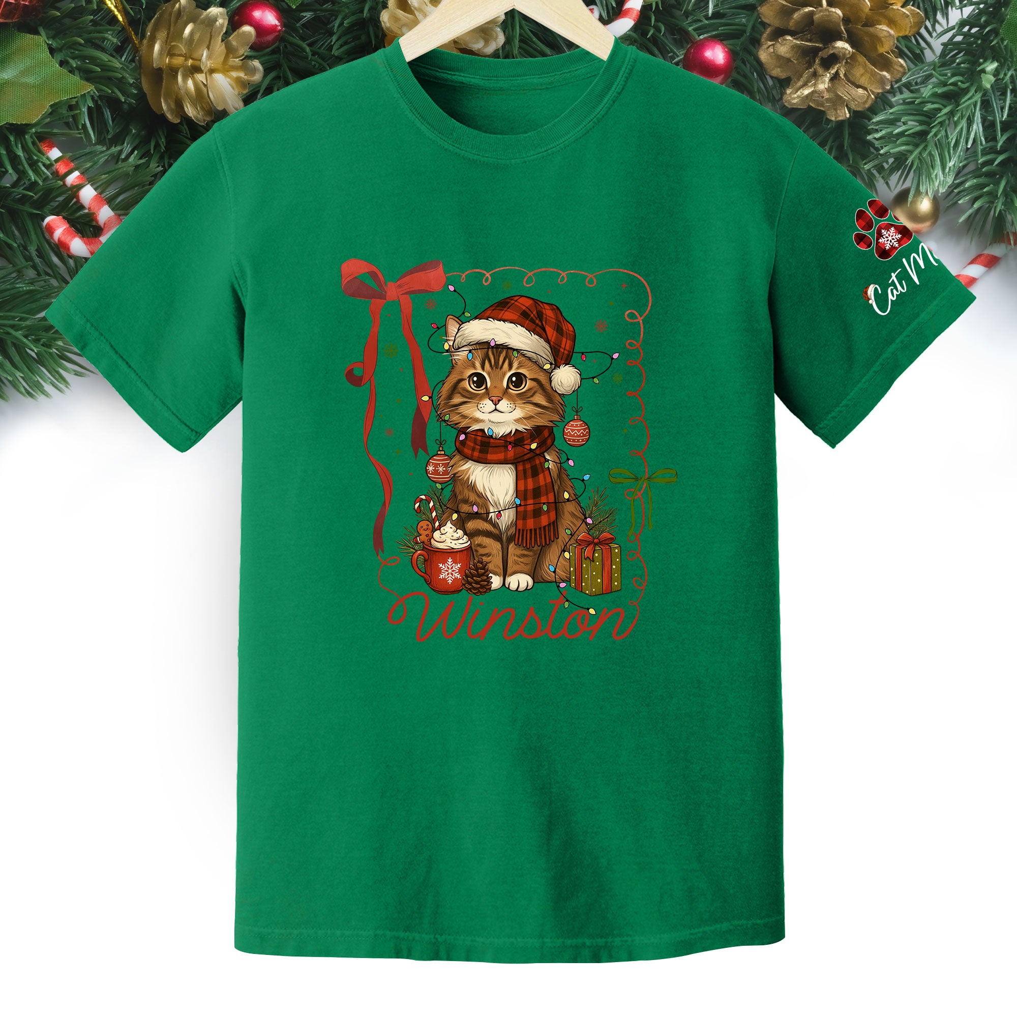 Custom Pet Christmas Shirt – Personalized Cat Photo Tee, Funny Holiday Gift for Pet Lovers