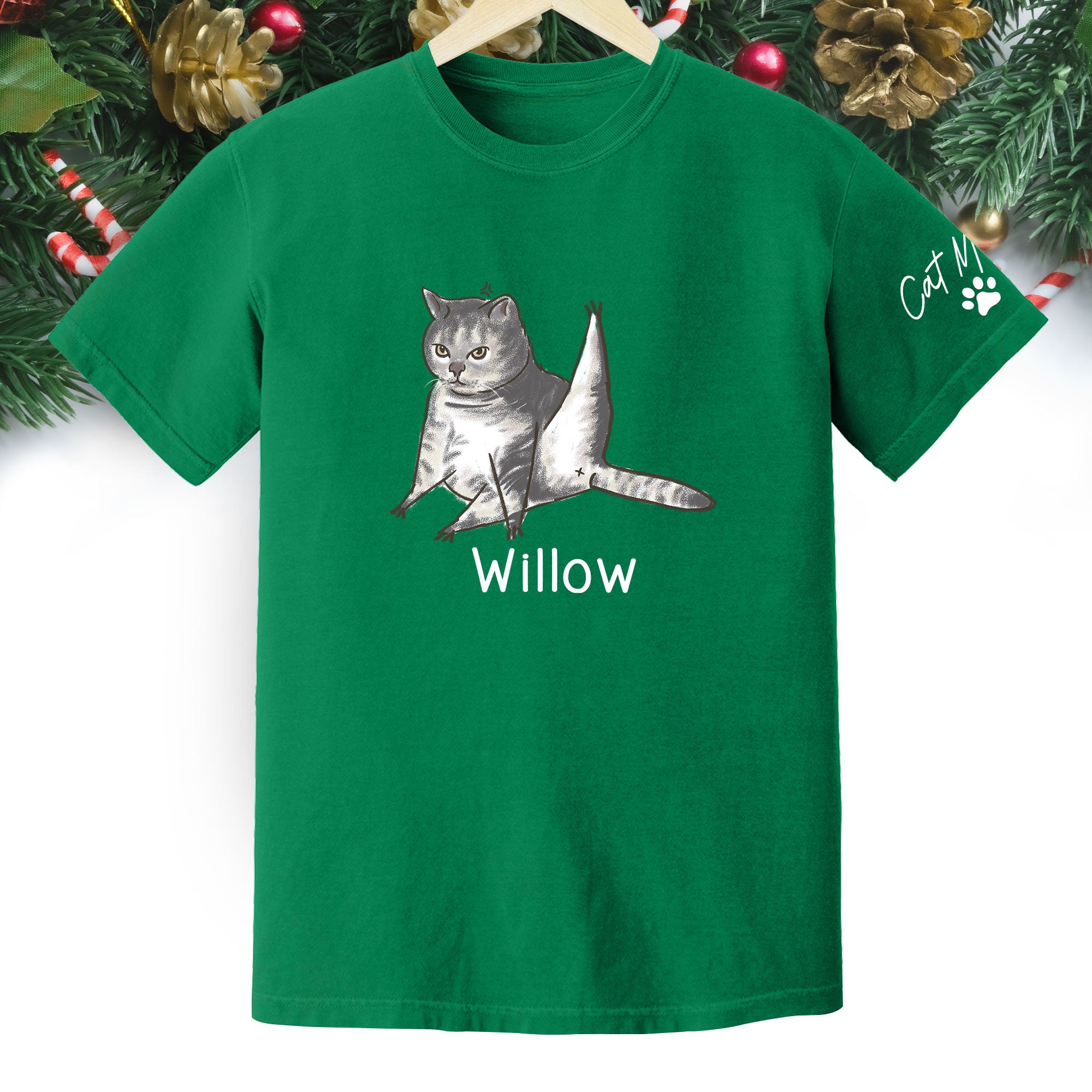 Custom Cat Mom T-Shirt – Personalized Funny Cat Shirt with Pet Photo & Name, Unique Gift for Cat Lovers