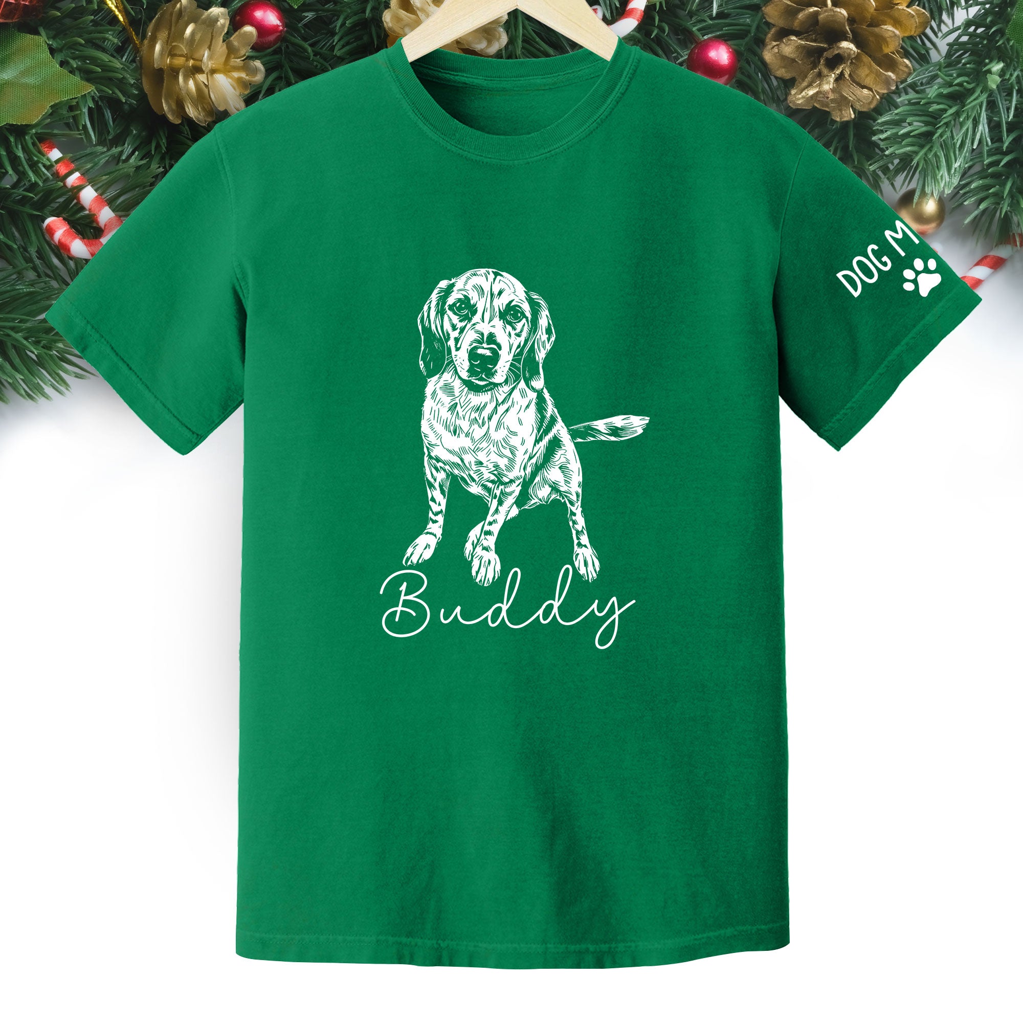 Personalized Dog Mom T-Shirt, Custom Dog Line Art Tee with Pet Name, Unique Gift for Dog Lovers