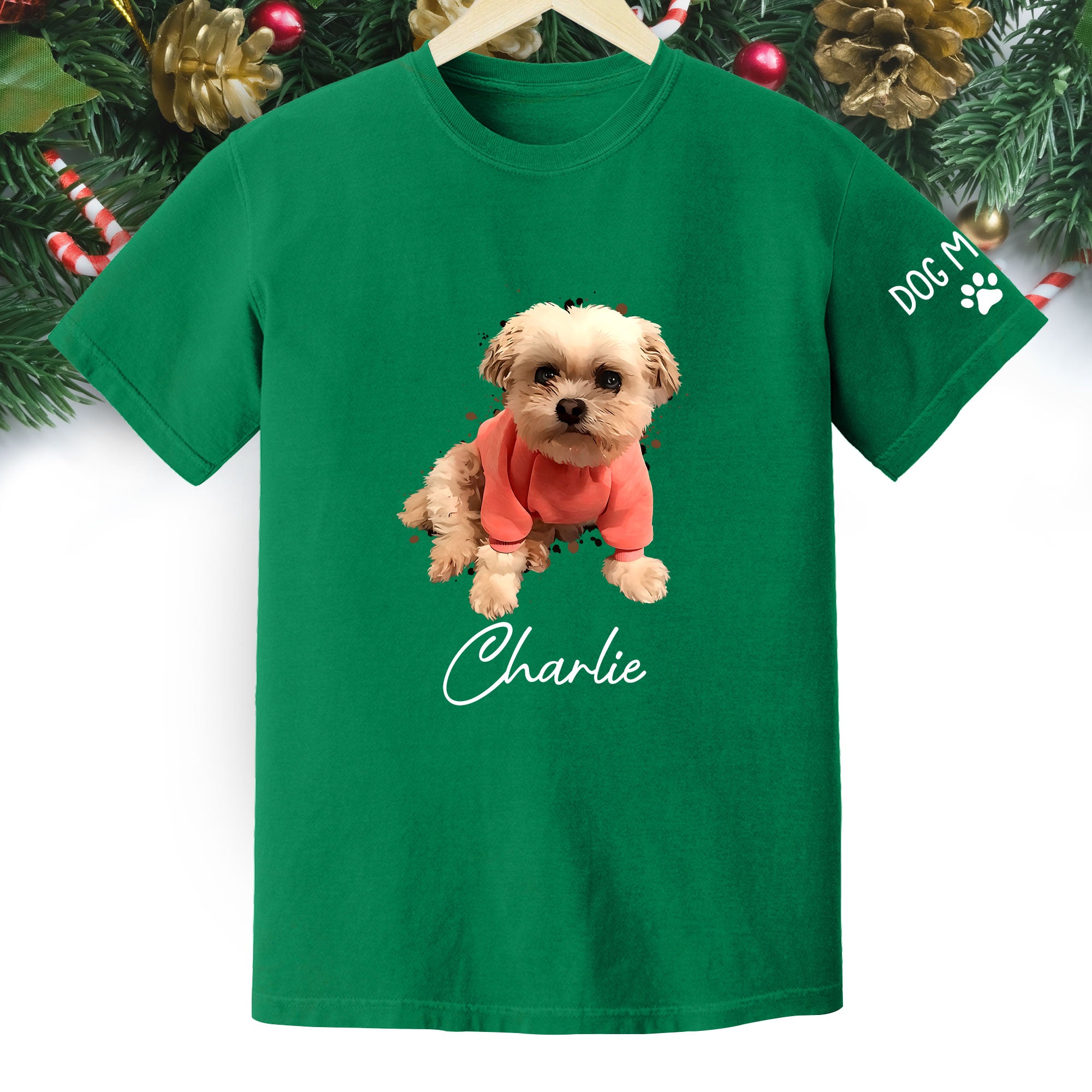 Personalized Dog Mom T-Shirt – Custom Dog Photo Shirt with Pet Name, Cute Gift for Pet Lovers