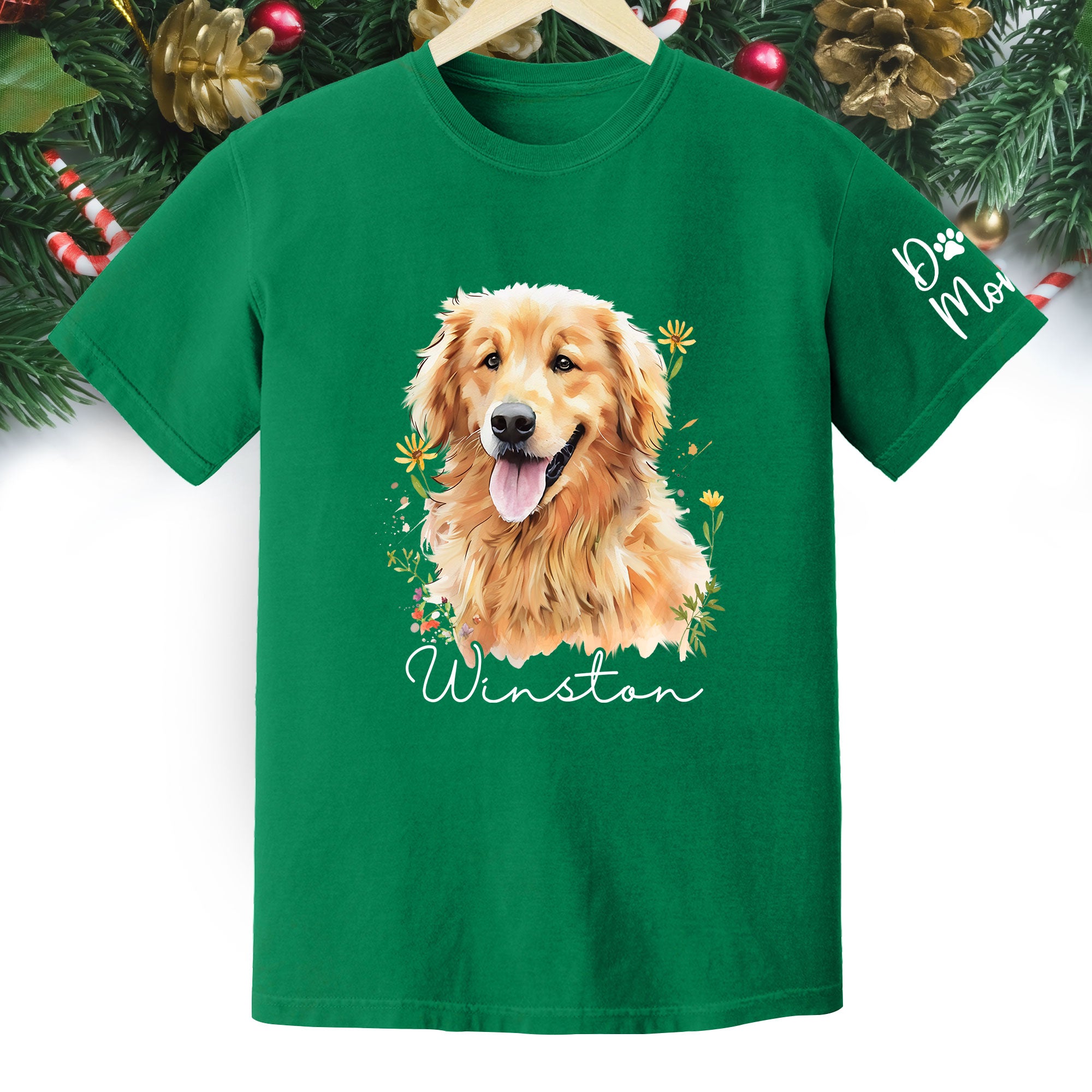 Custom Pet Portrait T-Shirt – Personalized Dog Lover Tee, Unique Gift for Dog Mom & Dog Dad
