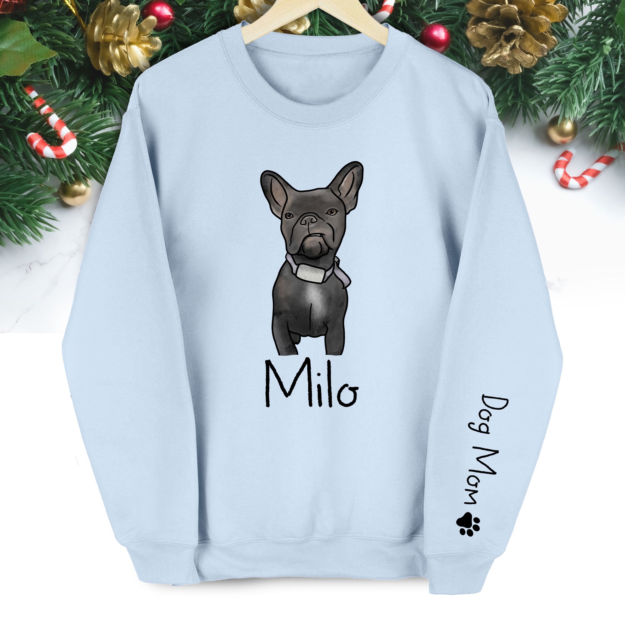 Custom Dog Lover Sweatshirt – Personalized Pet Photo Crewneck, Christmas Gift for Women