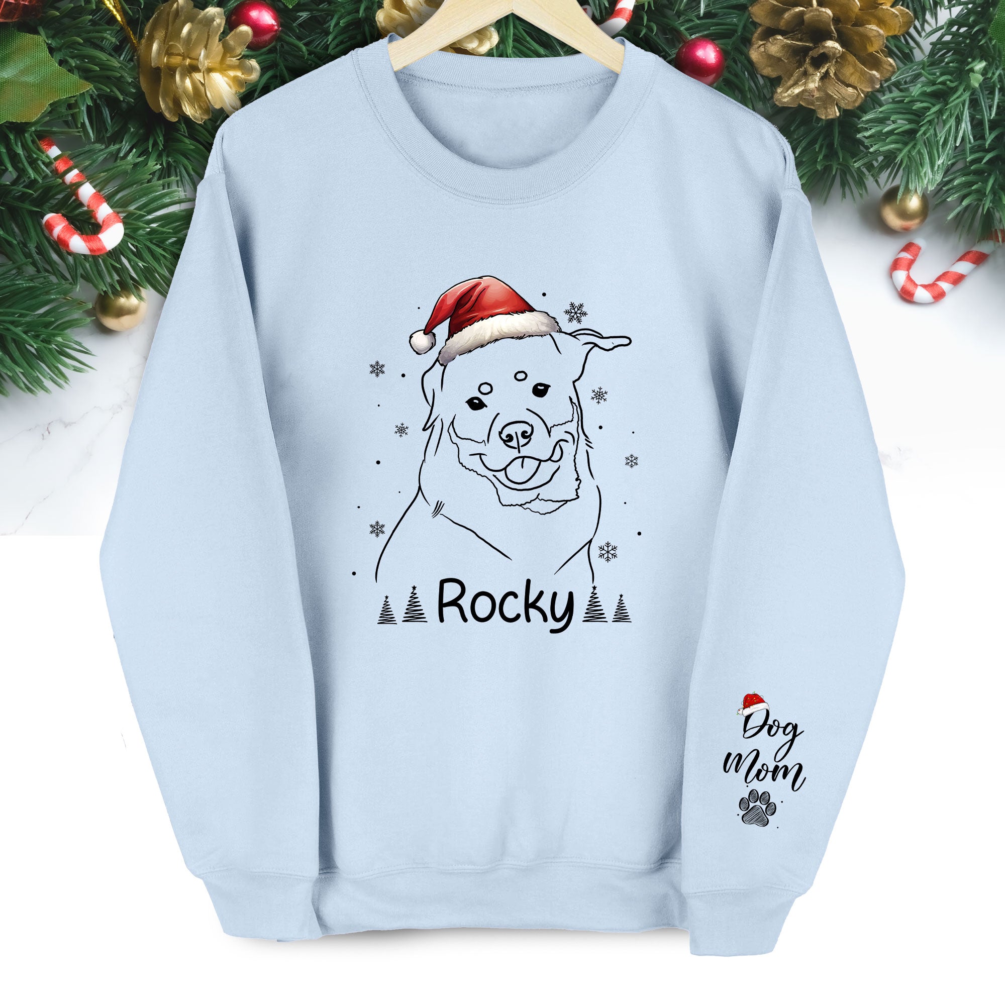 Personalized Dog Mom Sweatshirt – Custom Name and Photo Sweater, Cute Christmas Gift