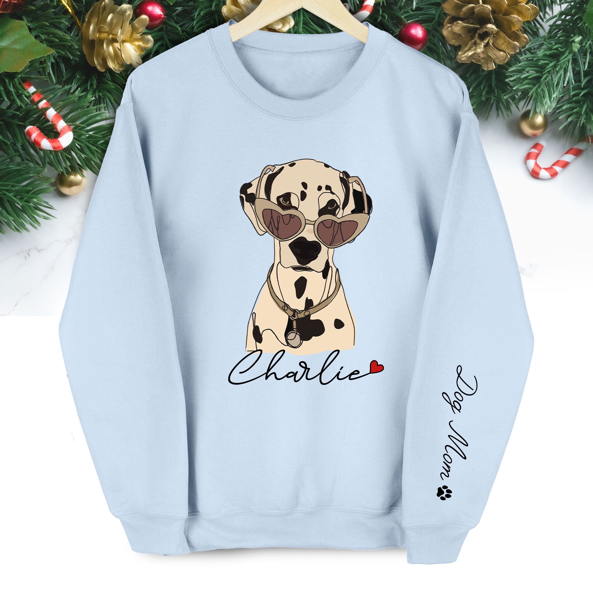Custom Dog Sweatshirt – Personalized Pet Design with Your Dog’s Minimalist Portrait